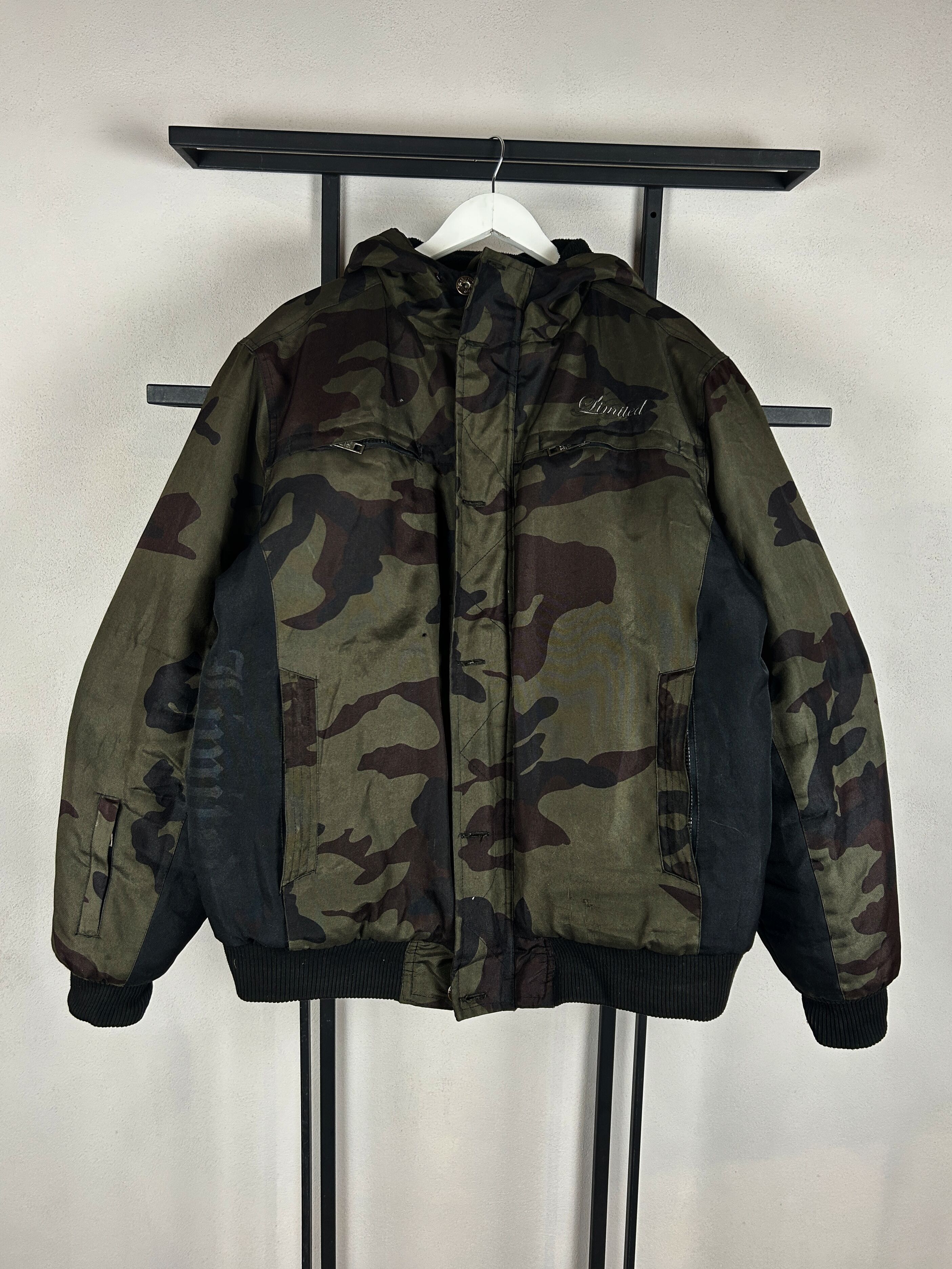 Other Vintage Camo Bomber Jacket Hooded Military Streetwear Y2K Size US XL / EU 56 / 4 - 1 Thumbnail