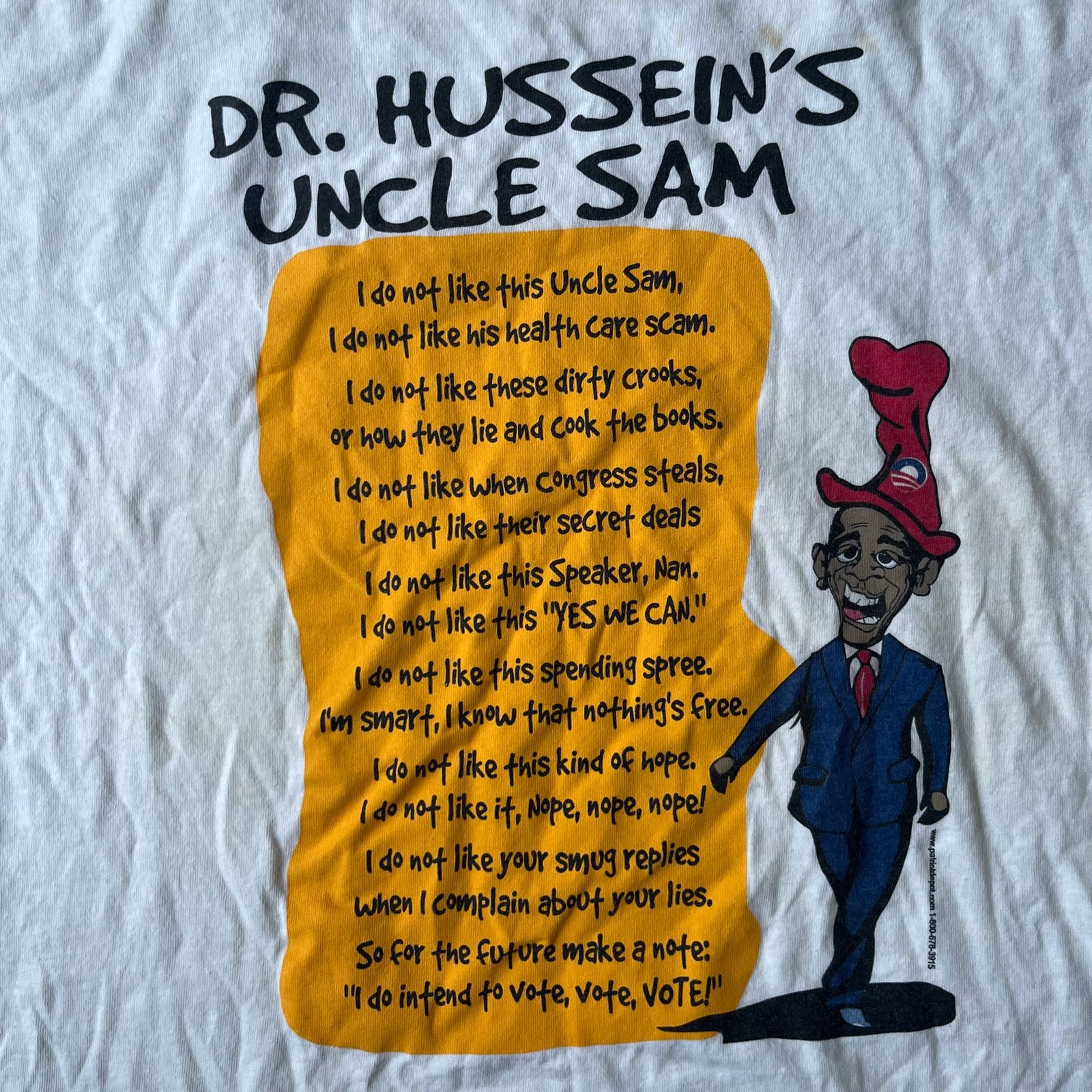 Vintage VINTAGE HUSSEIN BARACK OBAMA POLITICAL PARODY T-SHIRT XLARGE Size US XL / EU 56 / 4 - 2 Thumbnail