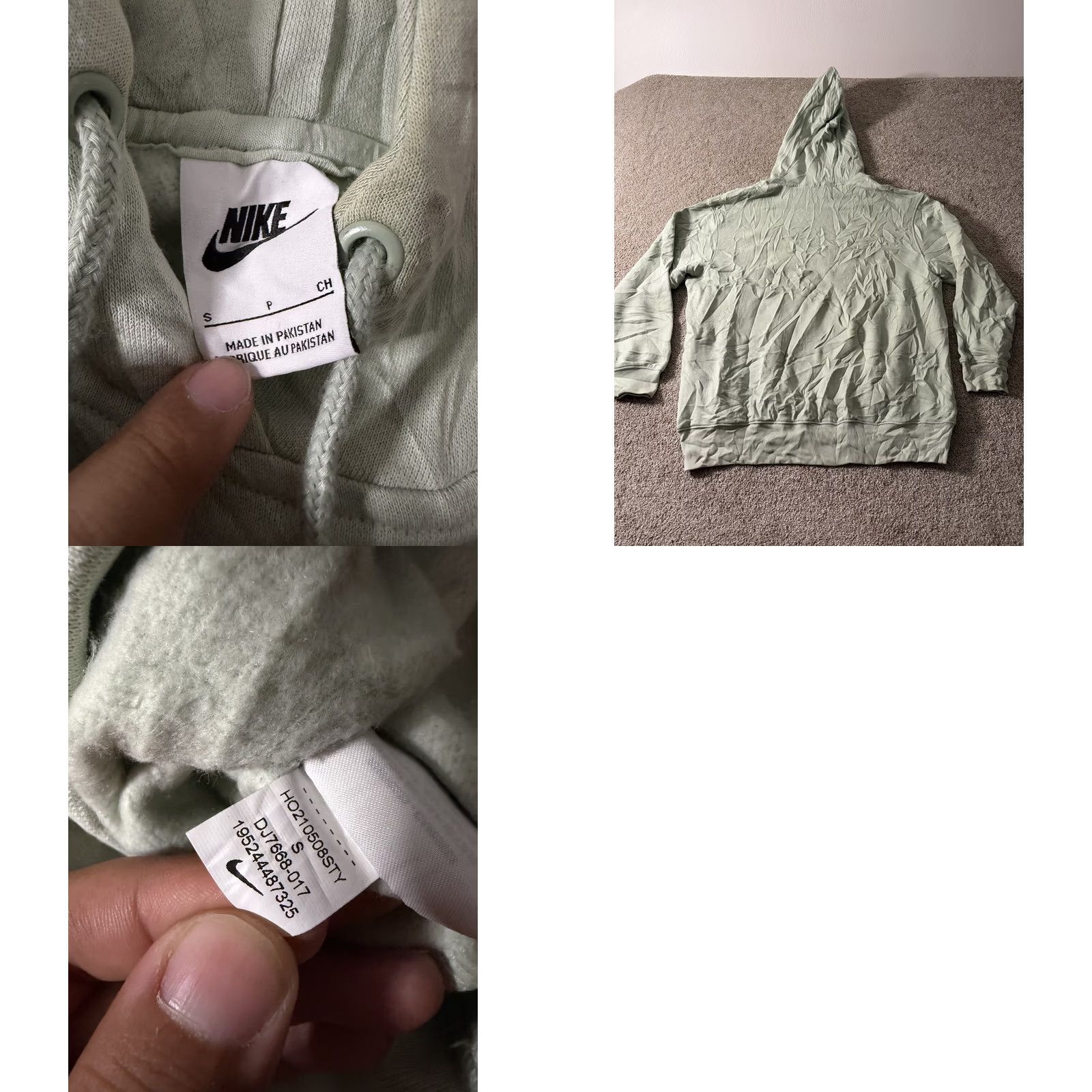 Nike Nike Hoodie Mens Small Green Fleece Pullover Swoosh Logo Sweatshirt DJ7668-017 Size US S / EU 44-46 / 1 - 8 Thumbnail
