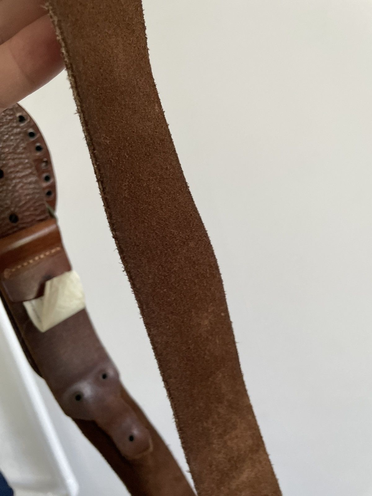 Leather Vintage Leather belt Size 32 - 6 Thumbnail