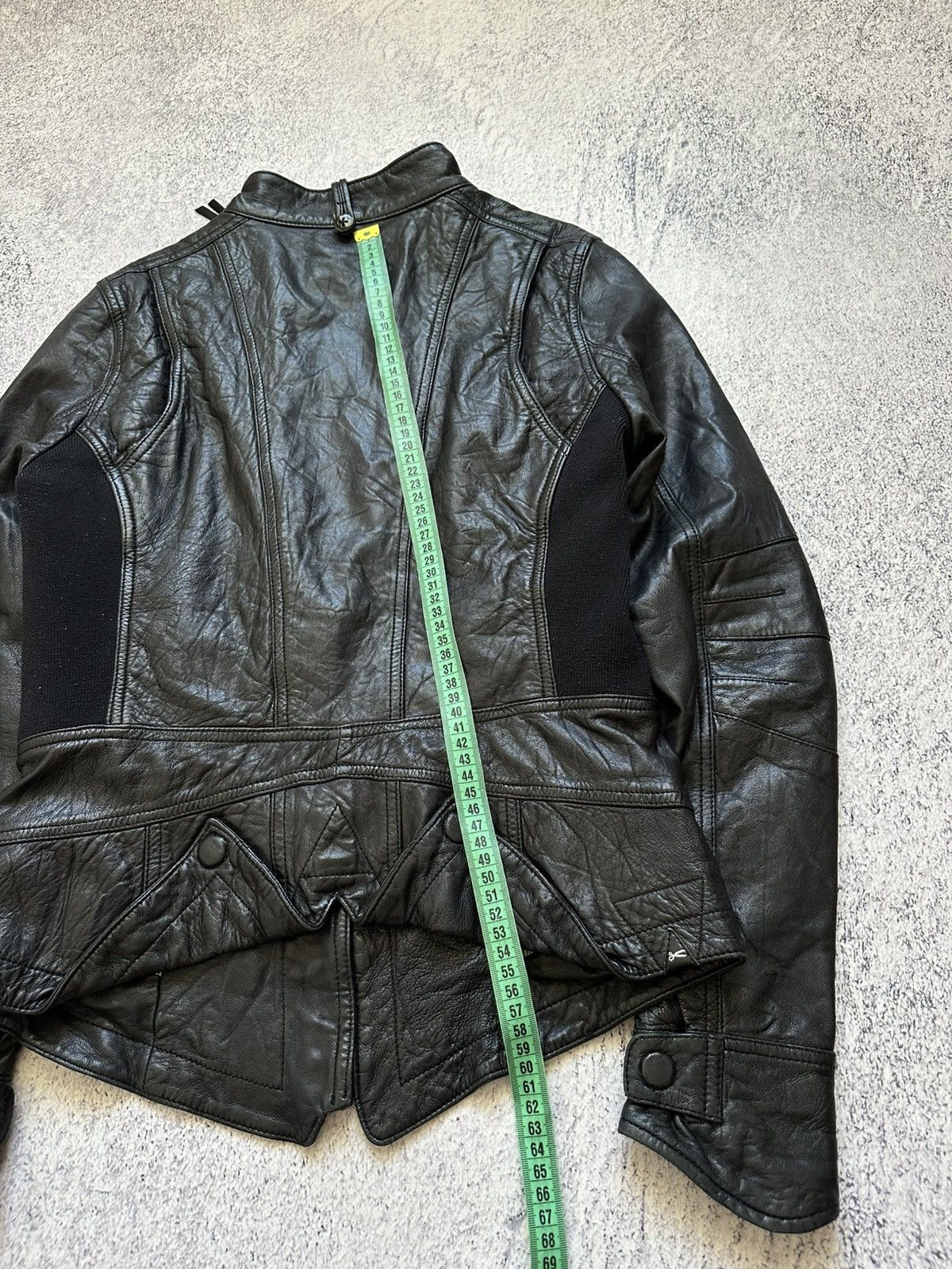 DENHAM Awant-garde Denham Leather Biker Jacket Rick Owens Style Y2K Size M / US 6-8 / IT 42-44 - 21 Thumbnail