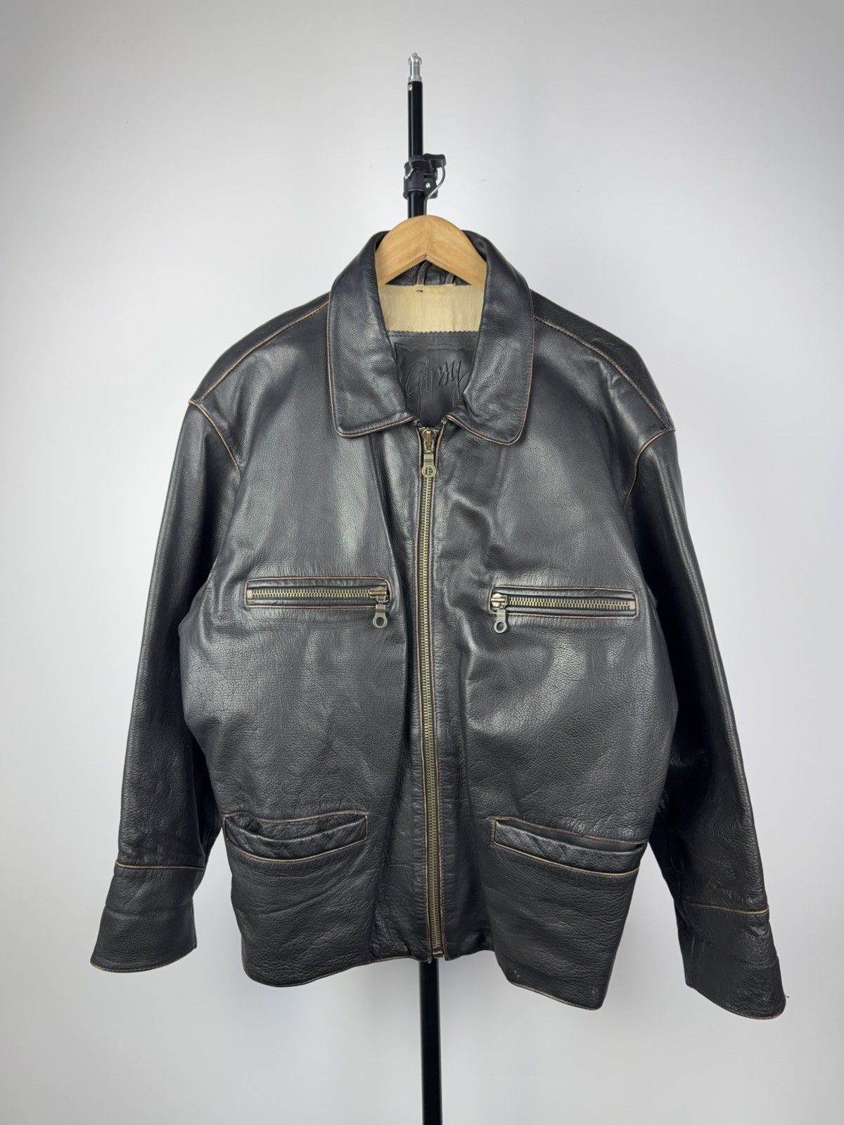Vintage Rare Vintage Gipsy Real Leather Bikers Jacket Avant Garde Size US M / EU 48-50 / 2 - 1 Thumbnail