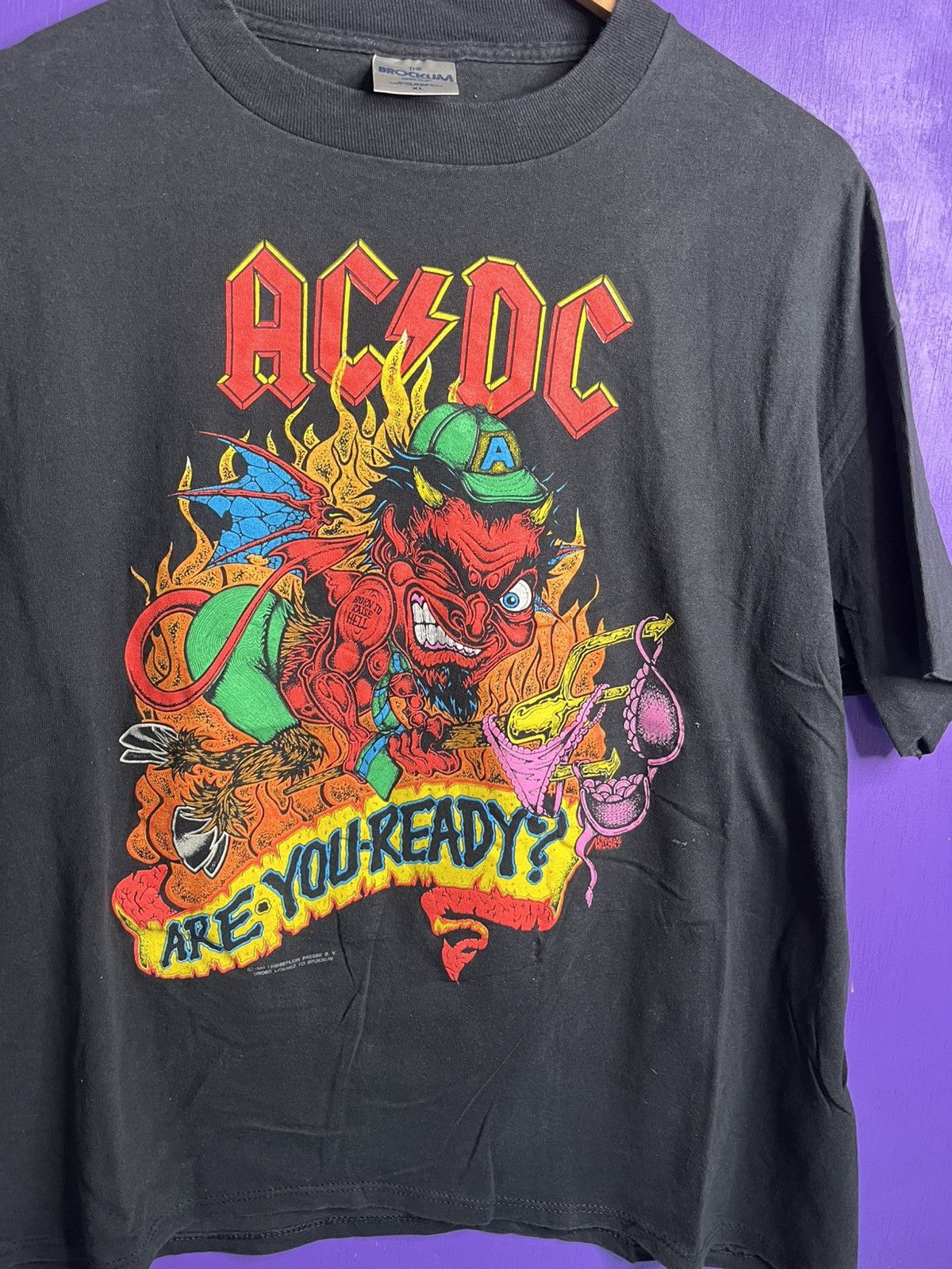 Band Tees × Vintage Vintage 1990 AC/DC are you ready Tour t-shirt Size US XL / EU 56 / 4 - 3 Thumbnail