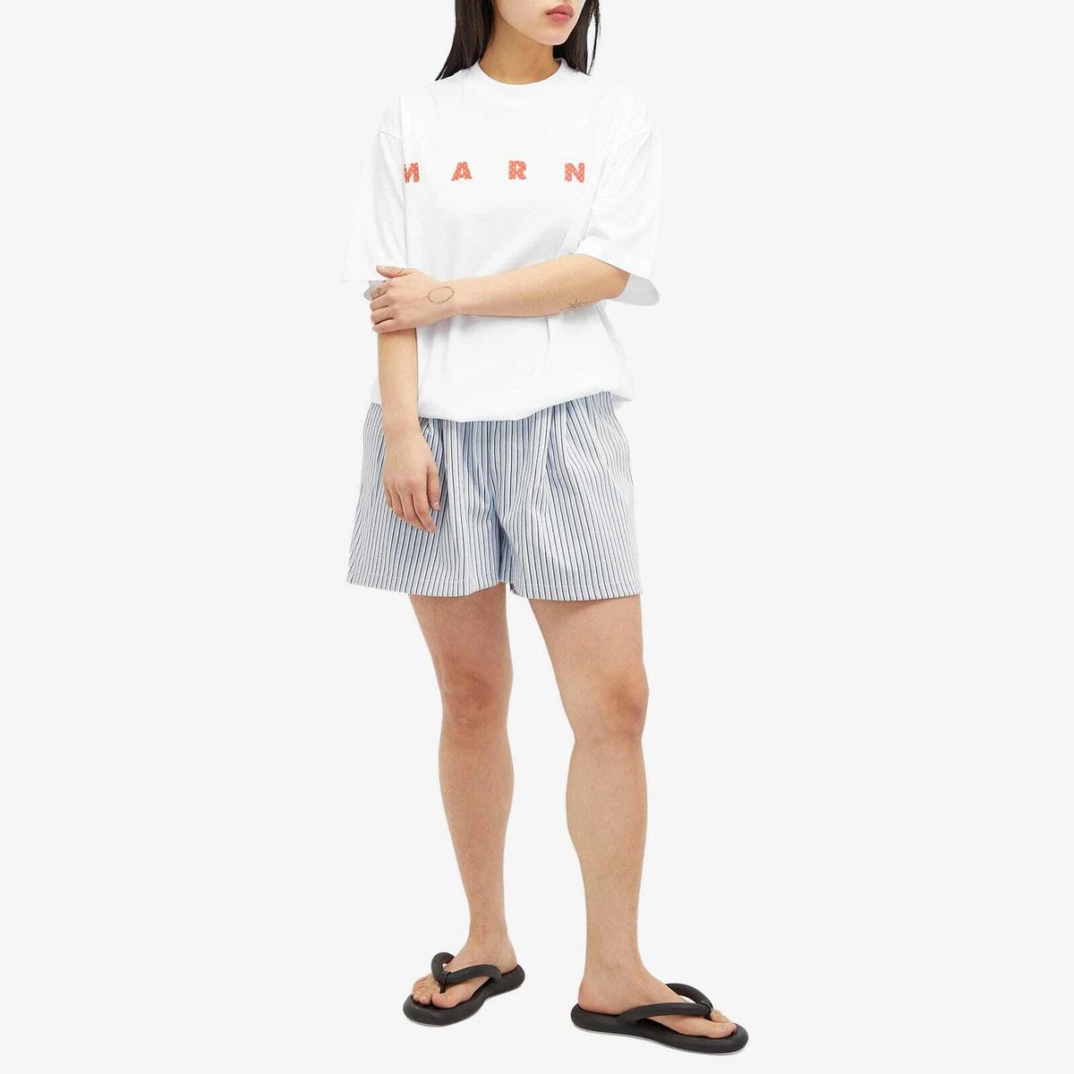 Marni o1w1db10824 T-Shirt in White Size L / US 10 / IT 46 - 4 Thumbnail