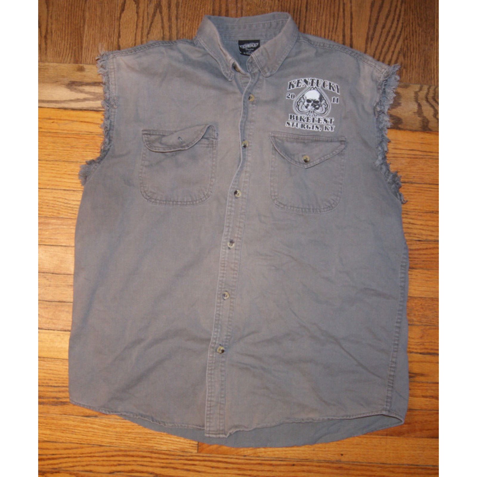 Other Sturgis KY Bikefest 11 Sleeveless Denim Mens XL Button Shirt Size US XL / EU 56 / 4 - 4 Thumbnail