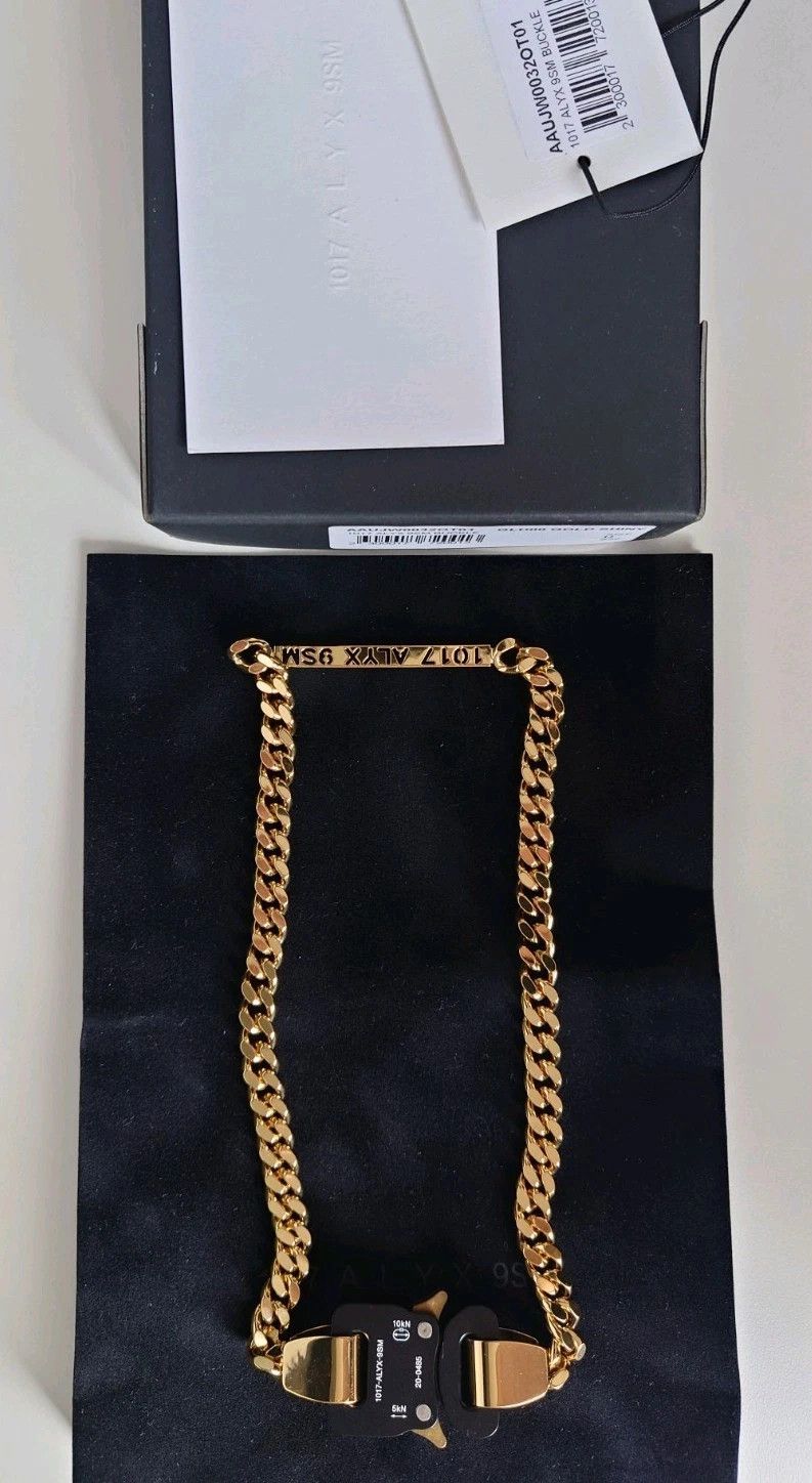 1017 ALYX 9SM 1017 Alyx 9SM Buckle Necklace - S22 - GLD00 Gold Shiny - NIB Size ONE SIZE - 1 Thumbnail