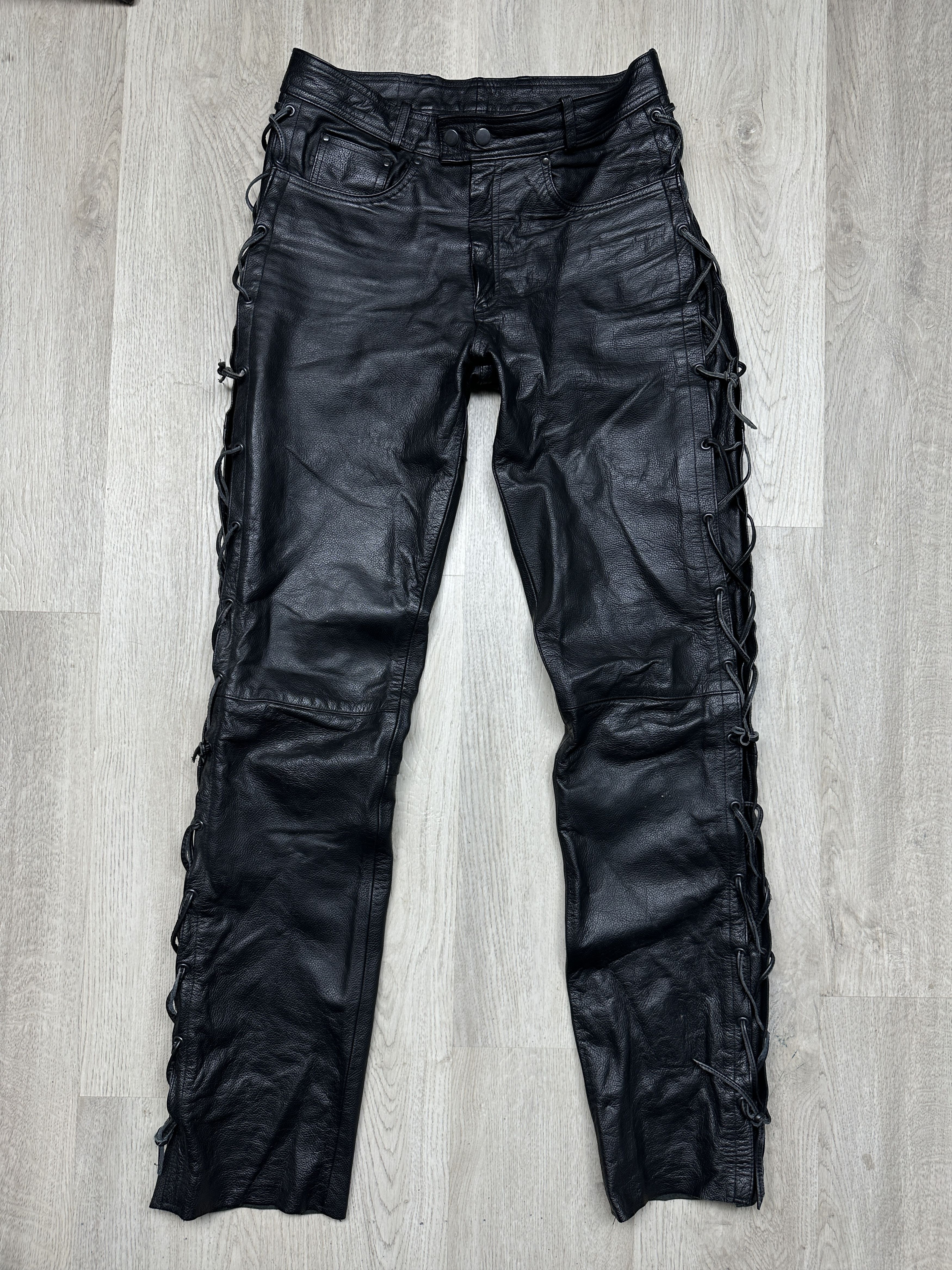 Genuine Leather Vintage Mens Genuine Leather Pants Biker Motorcycle Size US 30 / EU 46 - 1 Thumbnail