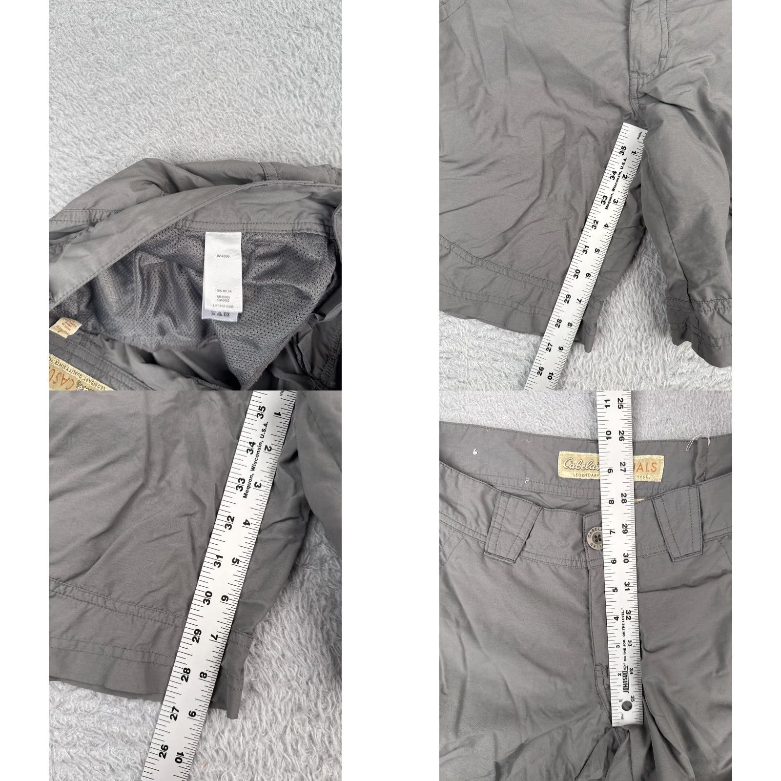 Vintage Cabela's Shorts Womens 4 Gray Cargo Nylon UPF 50+ Fishing Hiking Utility Pockets 9in Inseam Regular Summer 100% Nylon Gray Womens Size 27" / US 4 / IT 40 - 8 Thumbnail