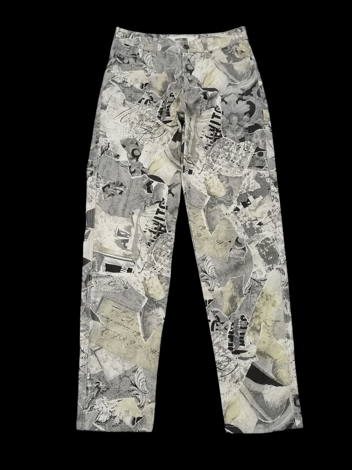 Moschino Vintage 90s Moschino Jeans Collage Print Pants Archive Italy Size US 29 - 2 Thumbnail