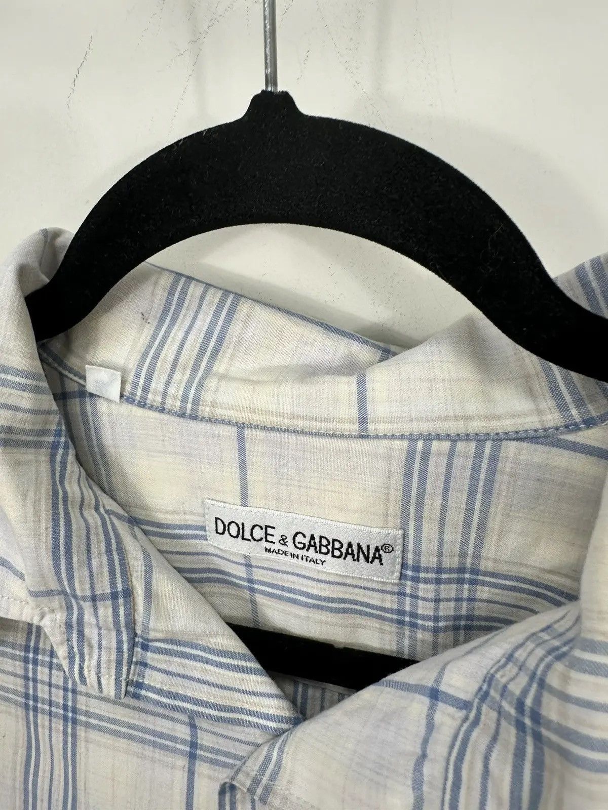Dolce & Gabbana × Vintage Vintage Dolce & Gabbana Men's Checkered Short Sleeve Shirt Size US L / EU 52-54 / 3 - 5 Thumbnail