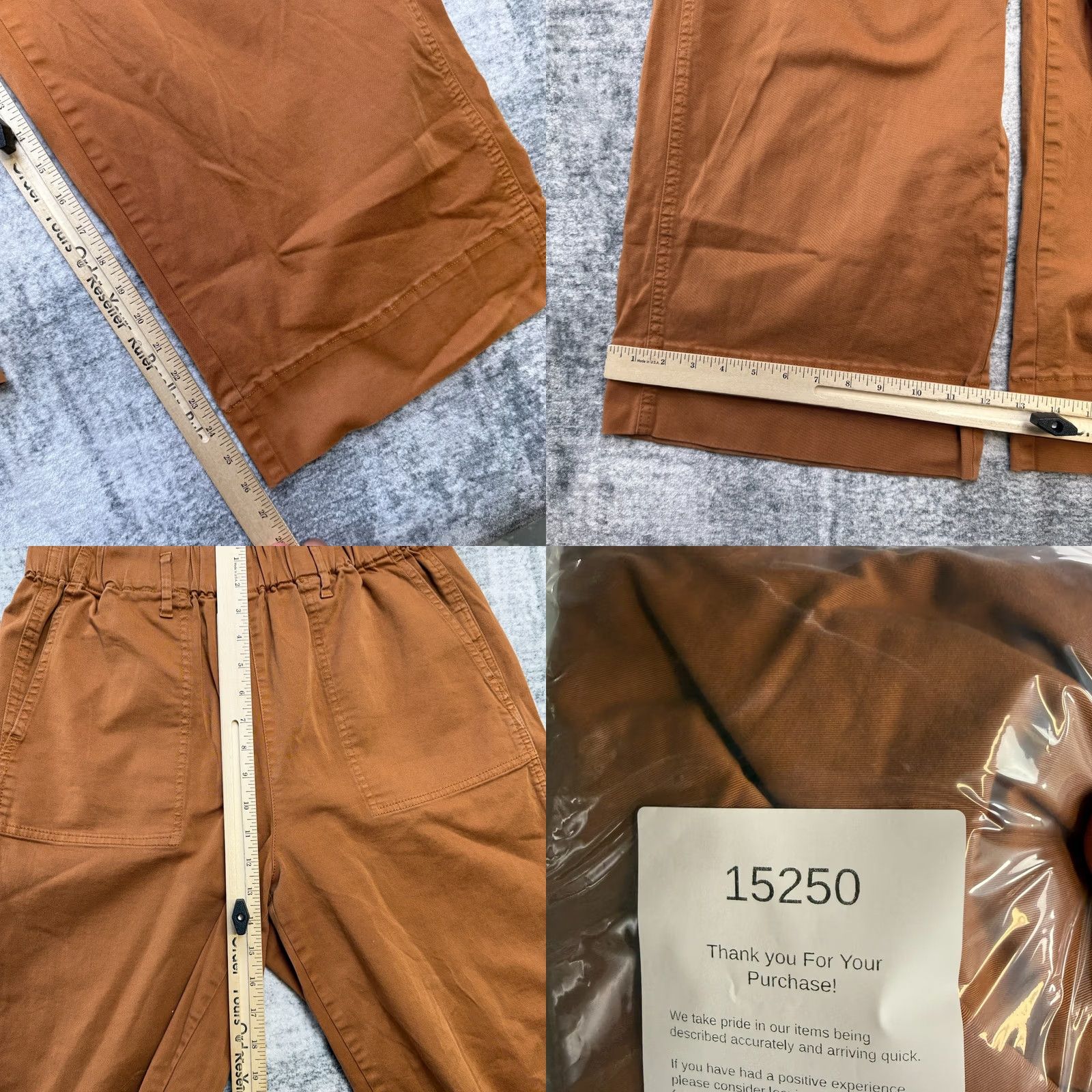 J.Crew J Crew Pants Womens Medium Rust Elastic Waist Pull On Wide Leg Chino Trouser Size 32" / US 10 / IT 46 - 9 Thumbnail
