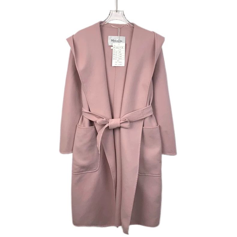 Max Mara Max Mara Pink Wool Hooded Belt Coat Size S / US 4 / IT 40 - 1 Thumbnail