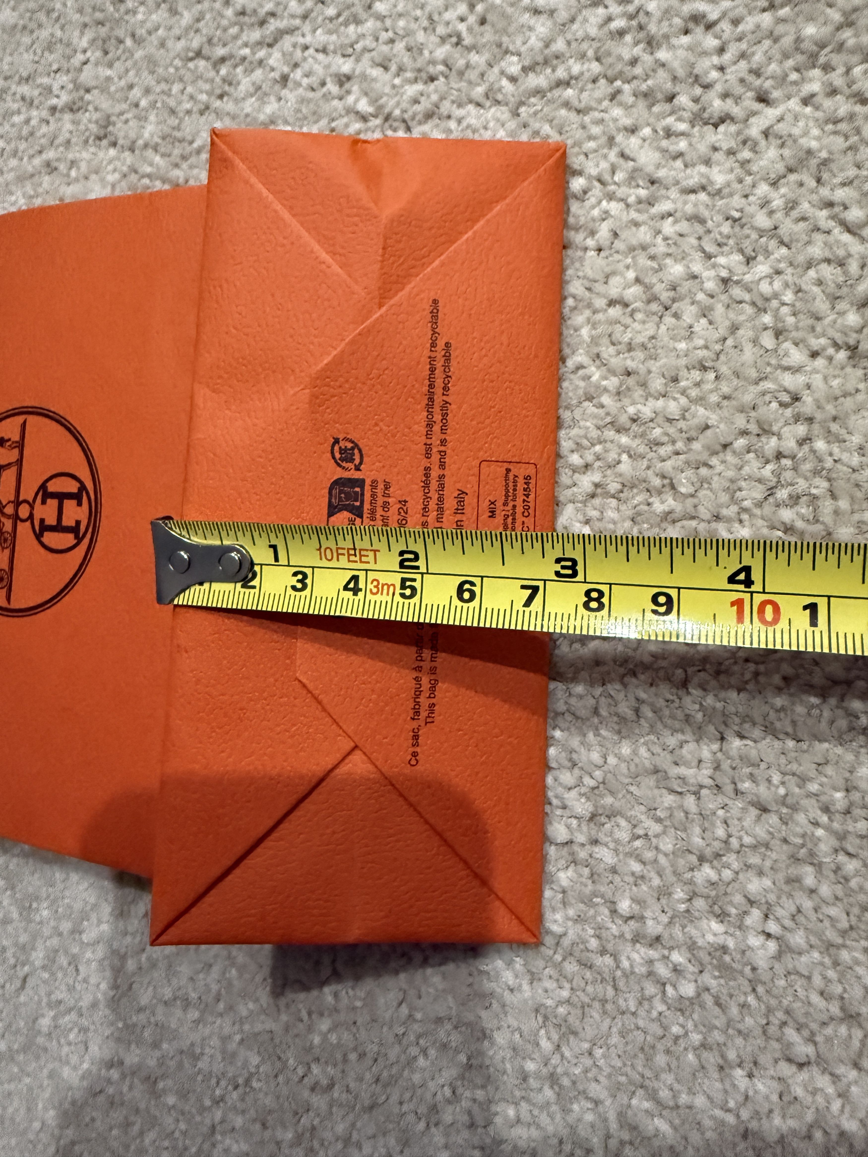 Hermes Authentic Hermes Orange Gift Paper Shopping Bag - Small Size ONE SIZE - 2 Thumbnail