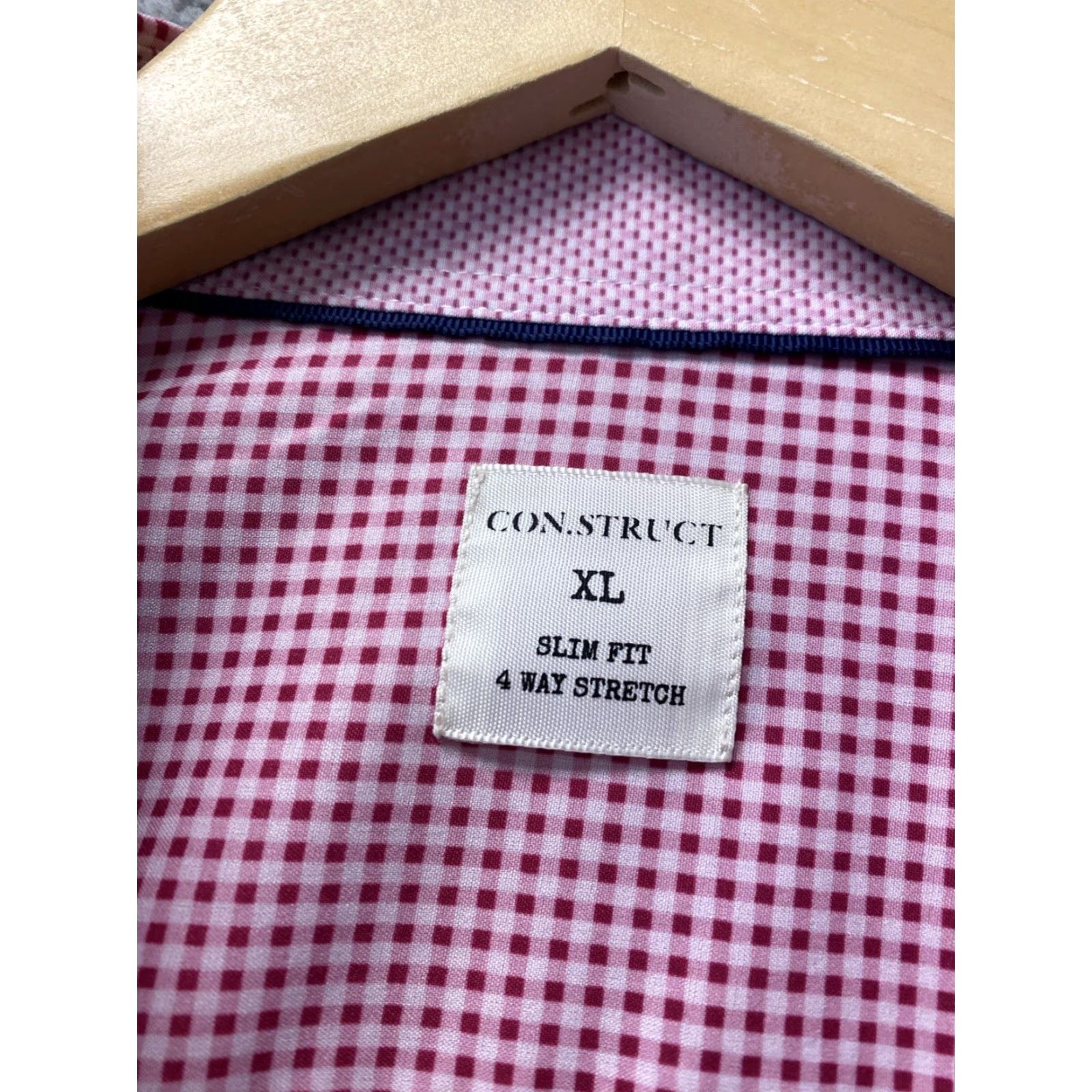 Pinko ConStruct Button-Up Shirt Mens XL Pink Slim Fit 4 Way Stretch Geometric Pattern Size US XL / EU 56 / 4 - 4 Thumbnail
