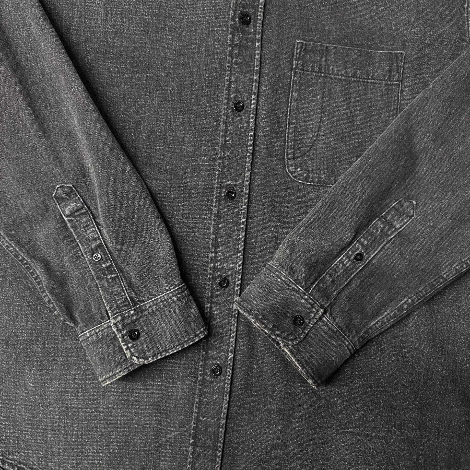 Balenciaga Balenciaga Denim Long Sleeve Shirt with Red Back Logo Q10 Size US L / EU 52-54 / 3 - 2 Thumbnail