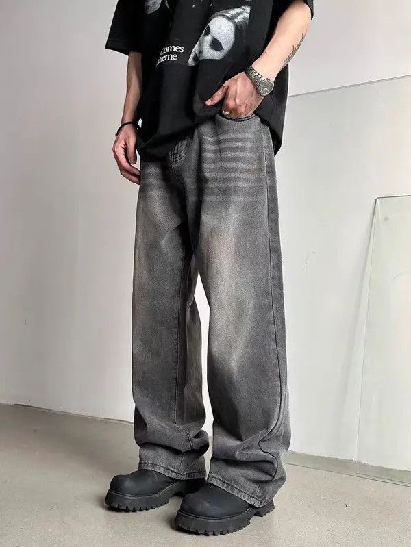 Japanese Brand Kuroda x Reia Distressed Grey Street Hip Hop Y2K Jeans Size US 34 / EU 50 - 6 Thumbnail