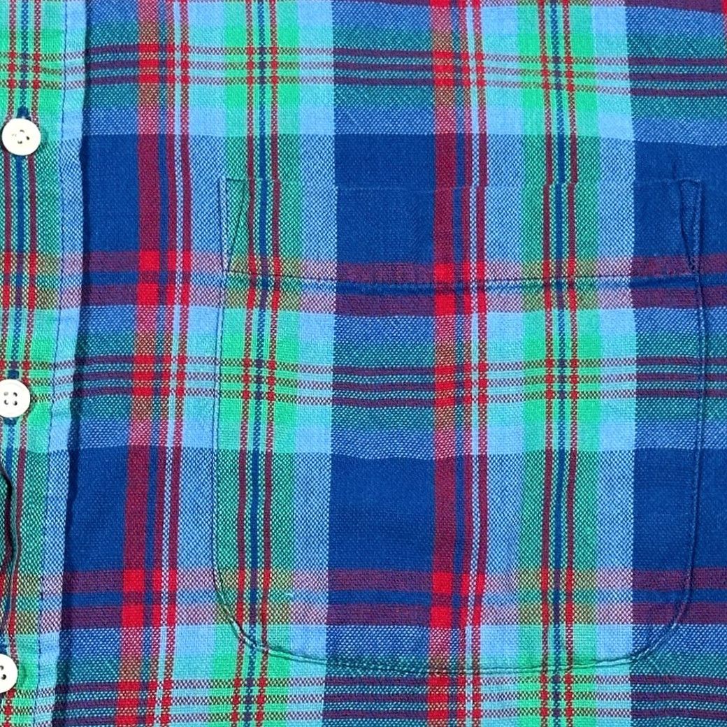 Van Heusen VINTAGE Van Heusen Shirt Adult MEDIUM Blue Plaid Madras Short Sleeve Button-Down Collar 90s Mens Size US M / EU 48-50 / 2 - 5 Thumbnail