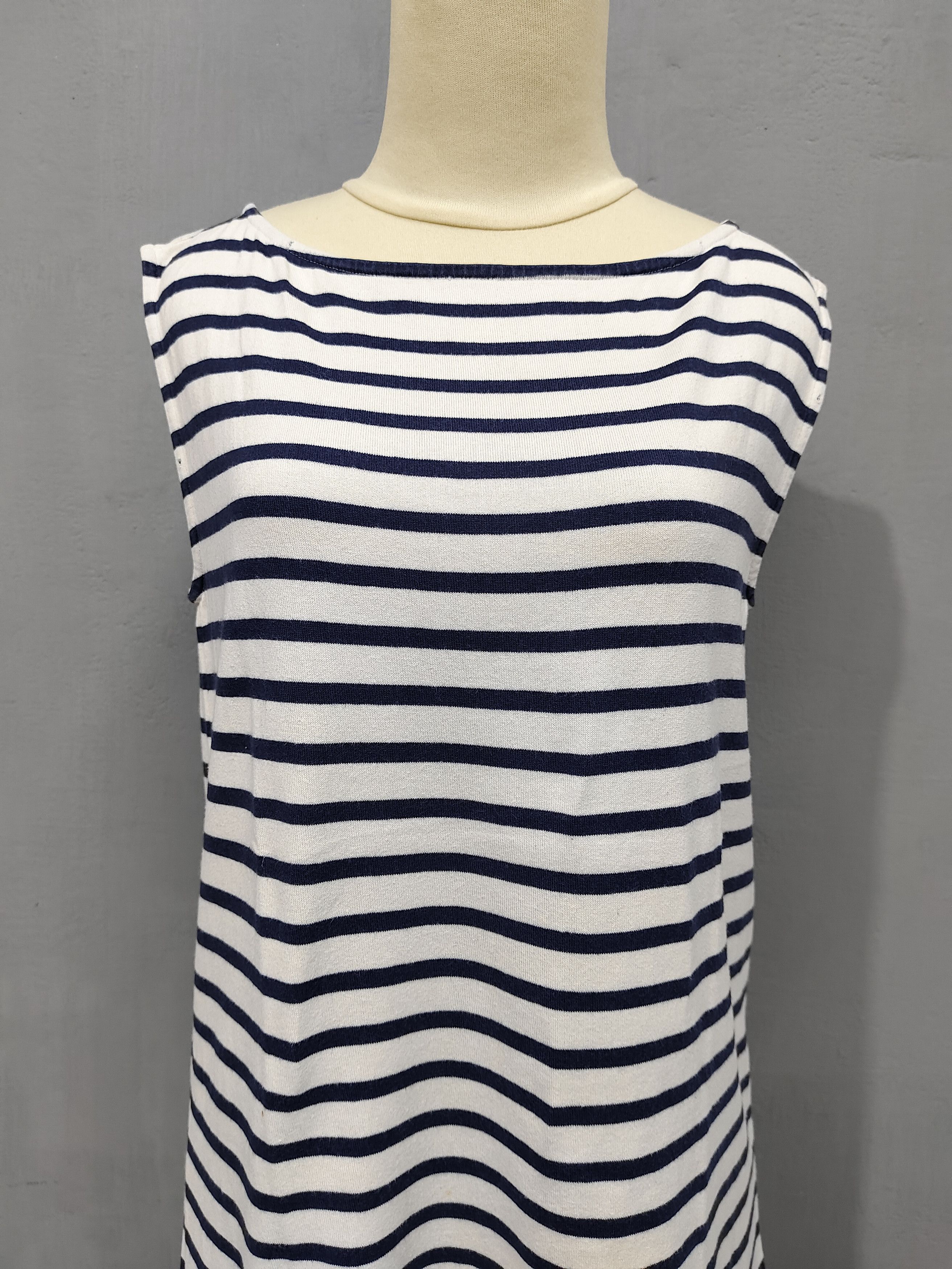 Saint Laurent Paris Saint Laurent- Classic Nautical Breton Stripe Sleveeless Top Size L / US 10 / IT 46 - 2 Thumbnail
