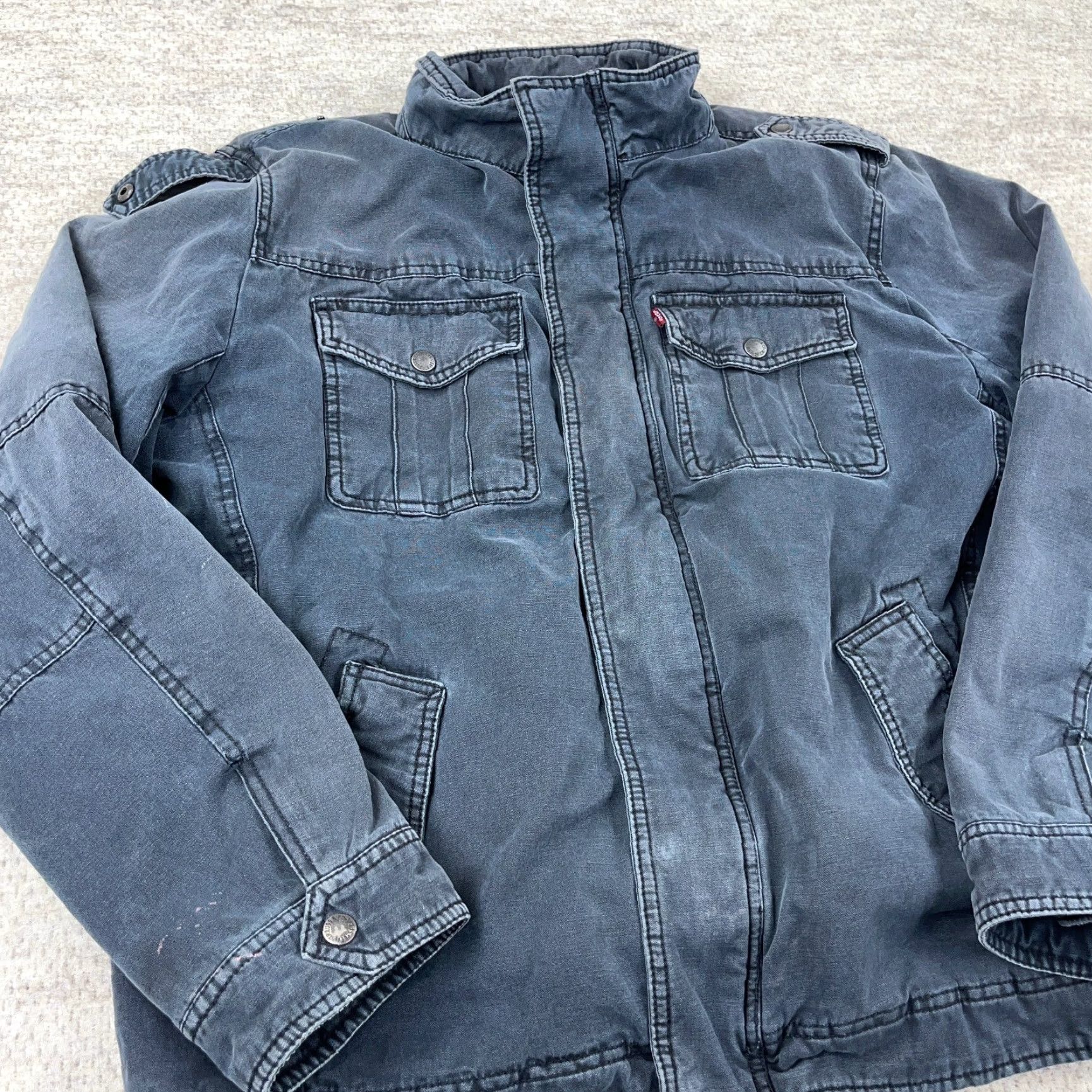 Levi's Levi's Bomber Jacket Men Large Blue Canvas Lined 90s Outdoor Regular Fit Size US L / EU 52-54 / 3 - 2 Thumbnail