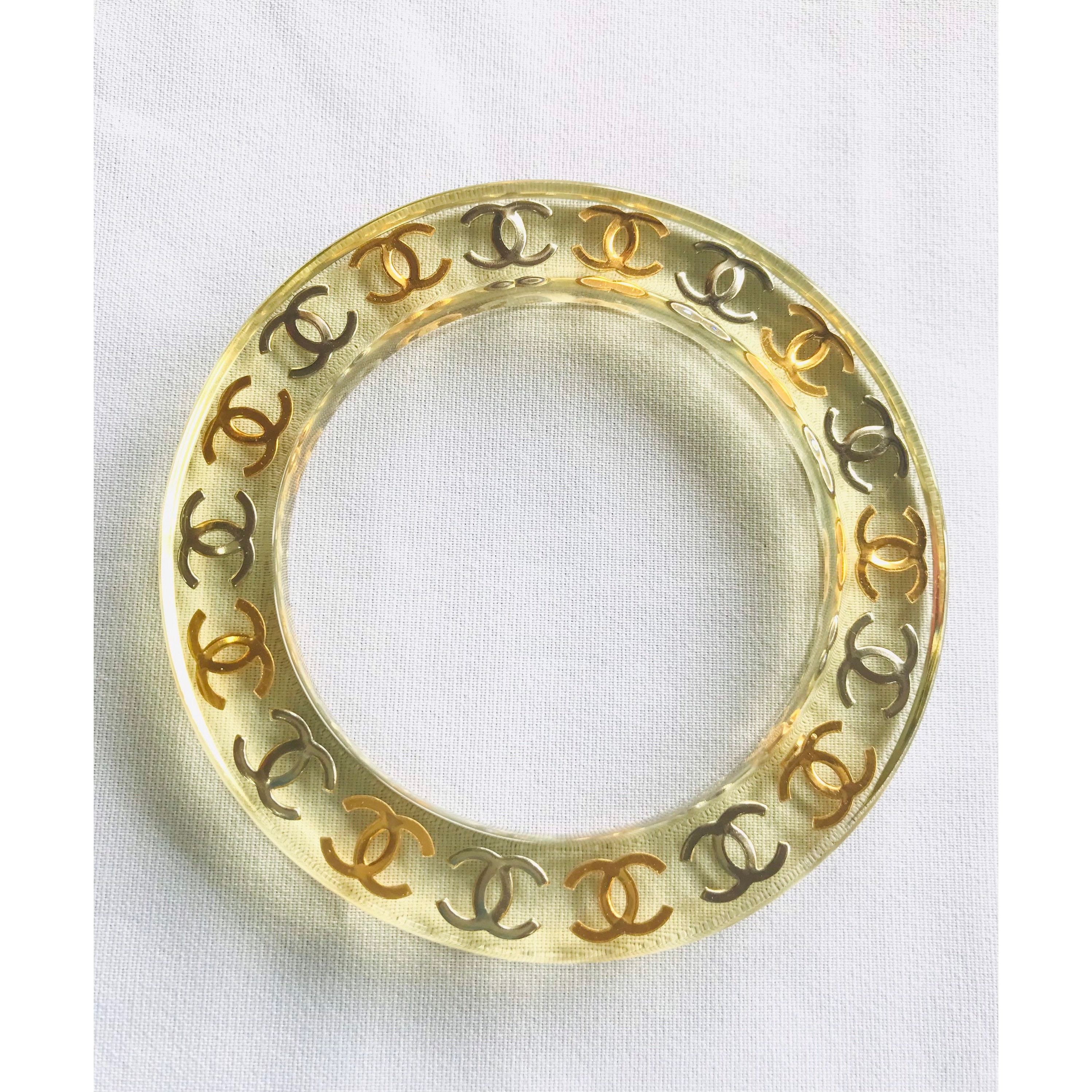 Chanel Vintage CHANEL resin bangle with gold and silver CC Size ONE SIZE - 7 Thumbnail