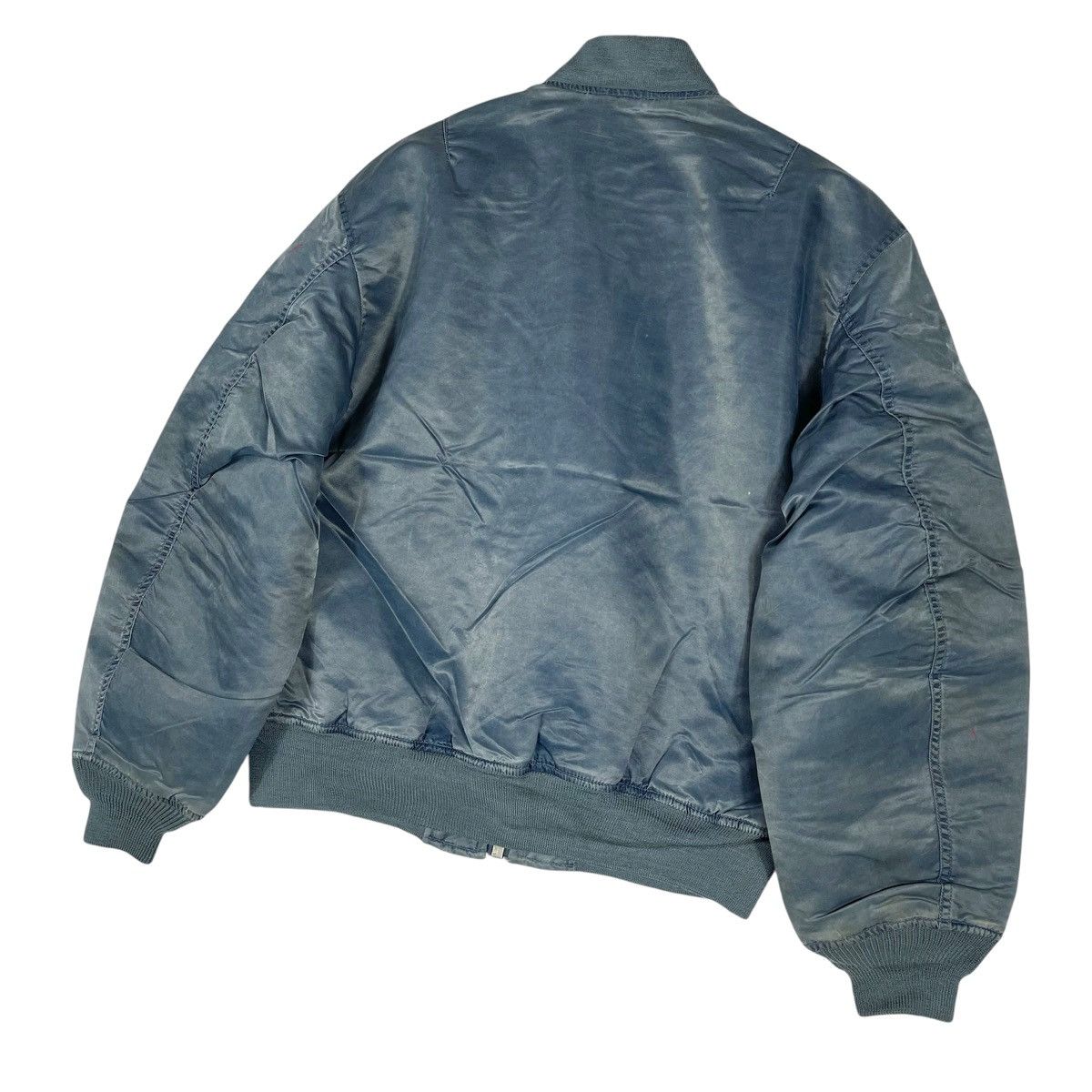 Japanese Brand Vintage Machope MA-1 Flight Jacket | Sun Faded Blue Bomber Size US L / EU 52-54 / 3 - 11 Thumbnail