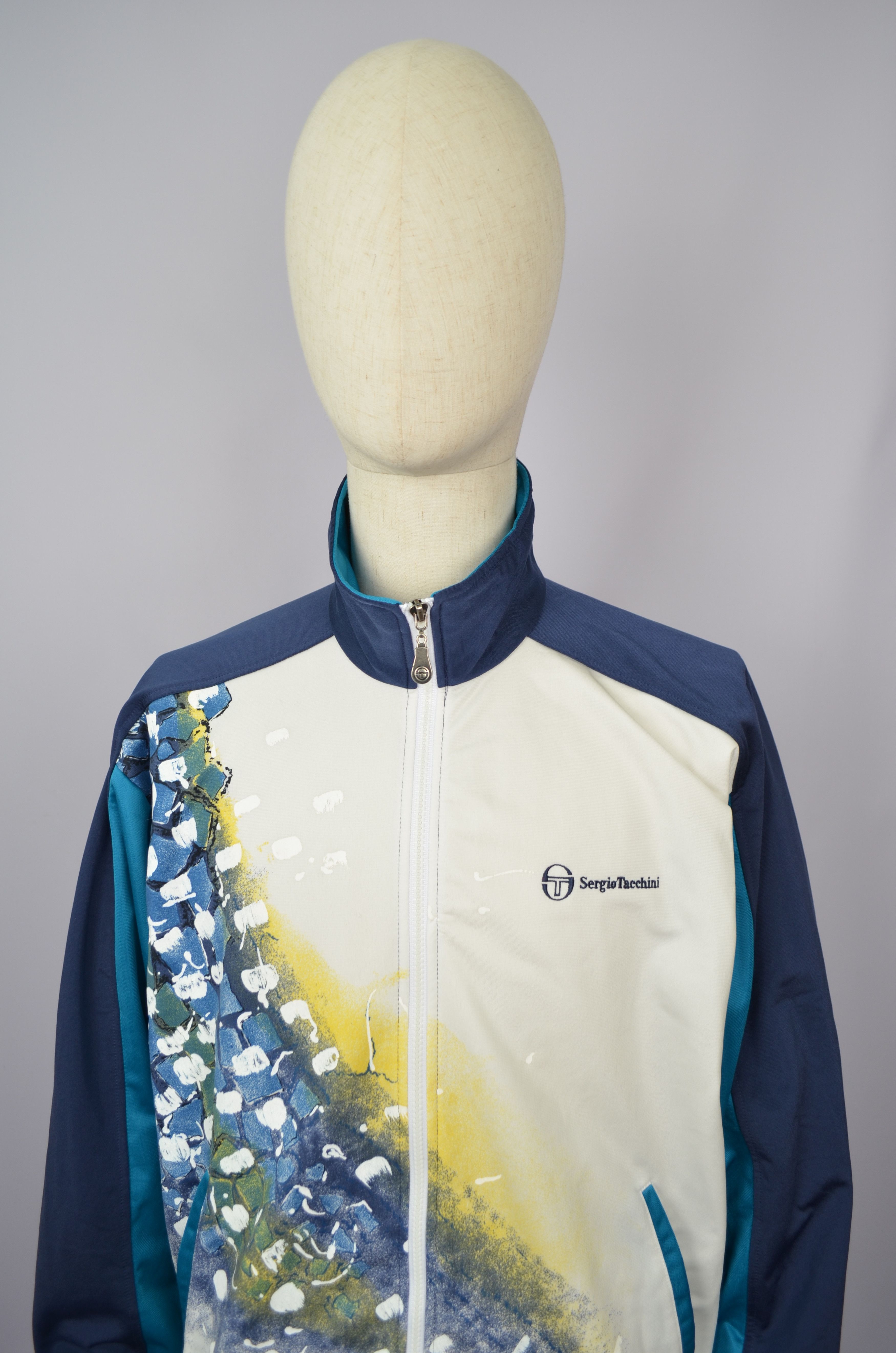 Designer × Sergio Tacchini × Vintage Sergio Tacchini Track Top Jacket Full Zip Size L Vintage 90s Size US L / EU 52-54 / 3 - 3 Thumbnail