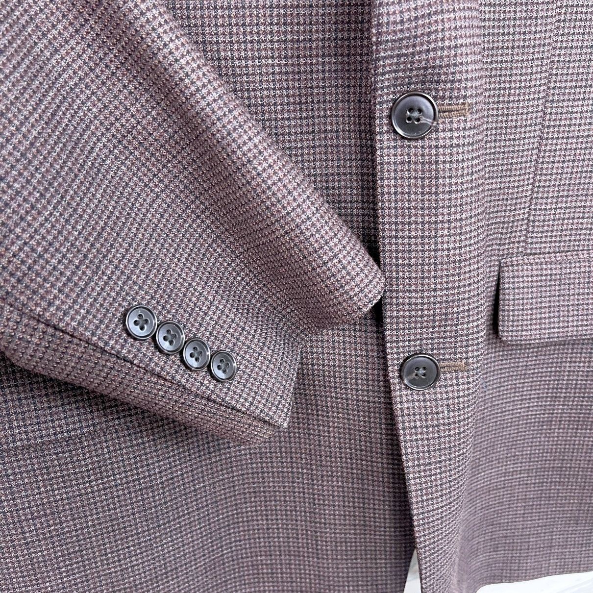 Jos. A. Bank Jos A Bank Travelers Wool Tailored Fit Brown Plaid 44L Size 44L - 3 Thumbnail