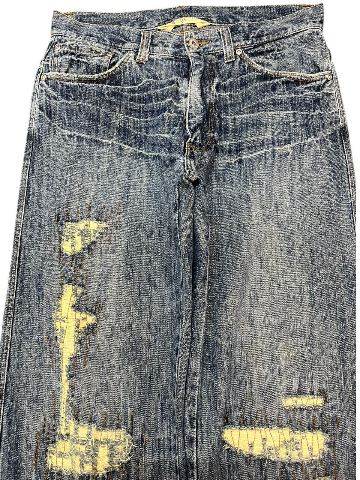 Japanese Brand × Vintage Vintage Japanese Brand Baggy Grunhe Distressed Denim Size US 30 / EU 46 - 2 Thumbnail