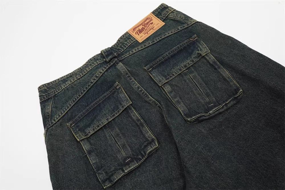 Japanese Brand × Jean Men's Multi-Pocket Washed Distressed Cargo Jeans Size US 32 / EU 48 - 5 Thumbnail