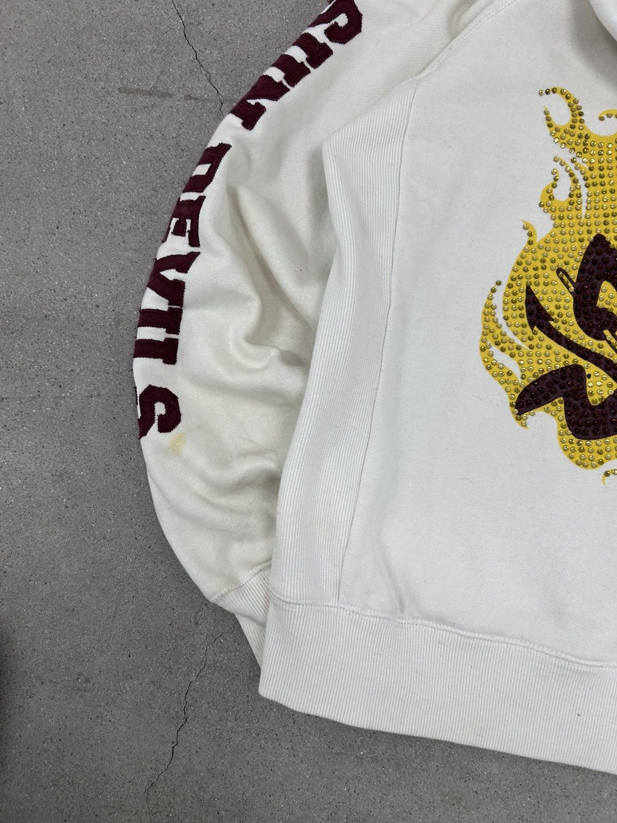 Vintage Collegiate Grunge ASU Bedazzled Zip Up Size L / US 10 / IT 46 - 3 Thumbnail