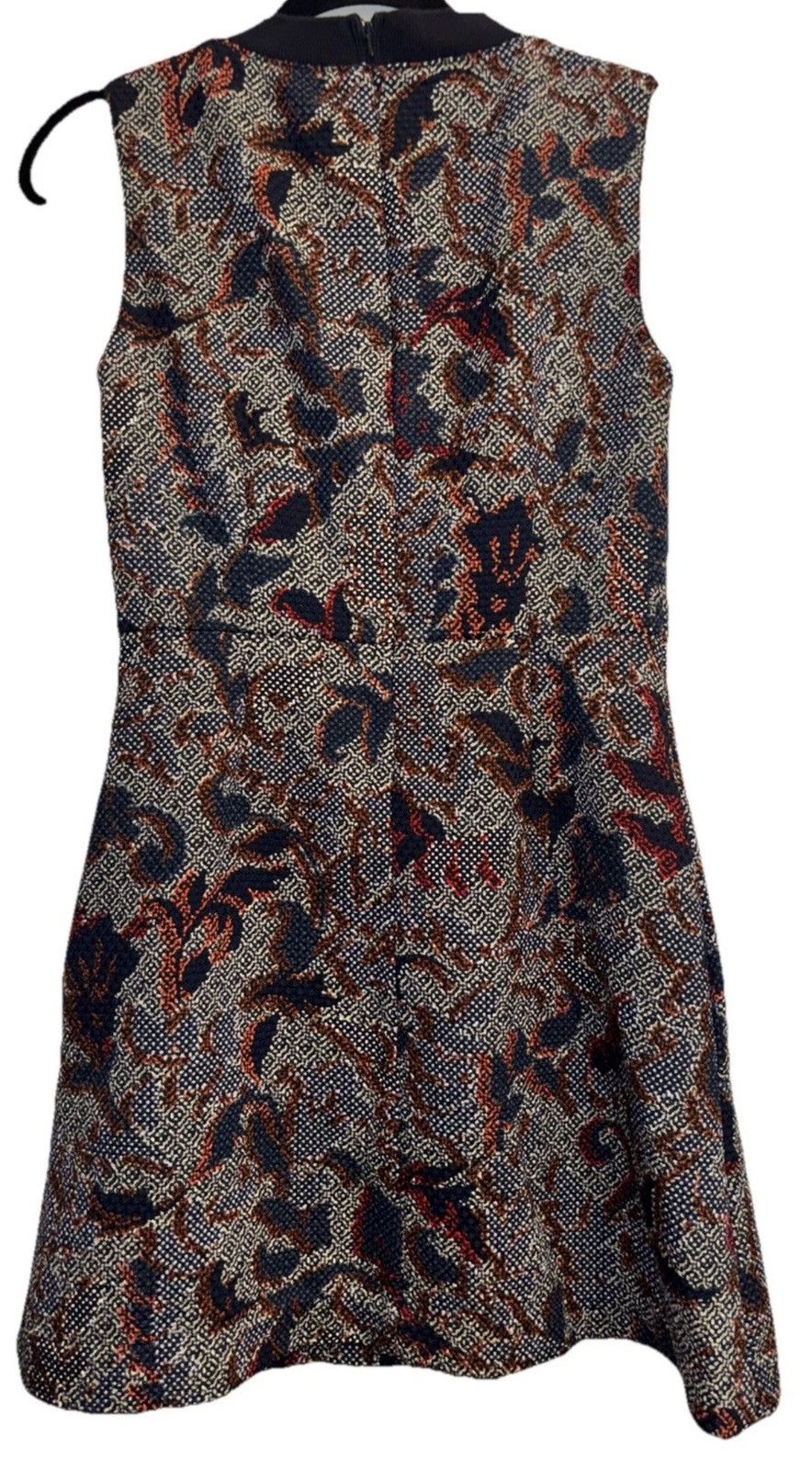 Tory Burch Tory Burch Dahlia Navy Pixelated Brocade Print Mini Dress Size XS / US 0-2 / IT 36-38 - 10 Thumbnail