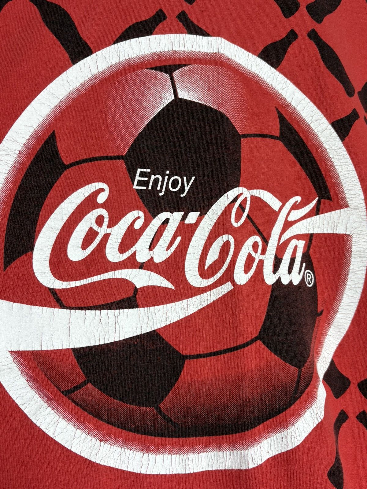 Vintage England Euro UEFA 1996 Coca-cola Vintage Football Soccer Tee Size US L / EU 52-54 / 3 - 4 Thumbnail