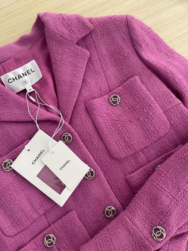 Chanel Chanel 23b pink-purple woven coat Size XS / US 0-2 / IT 36-38 - 4 Thumbnail