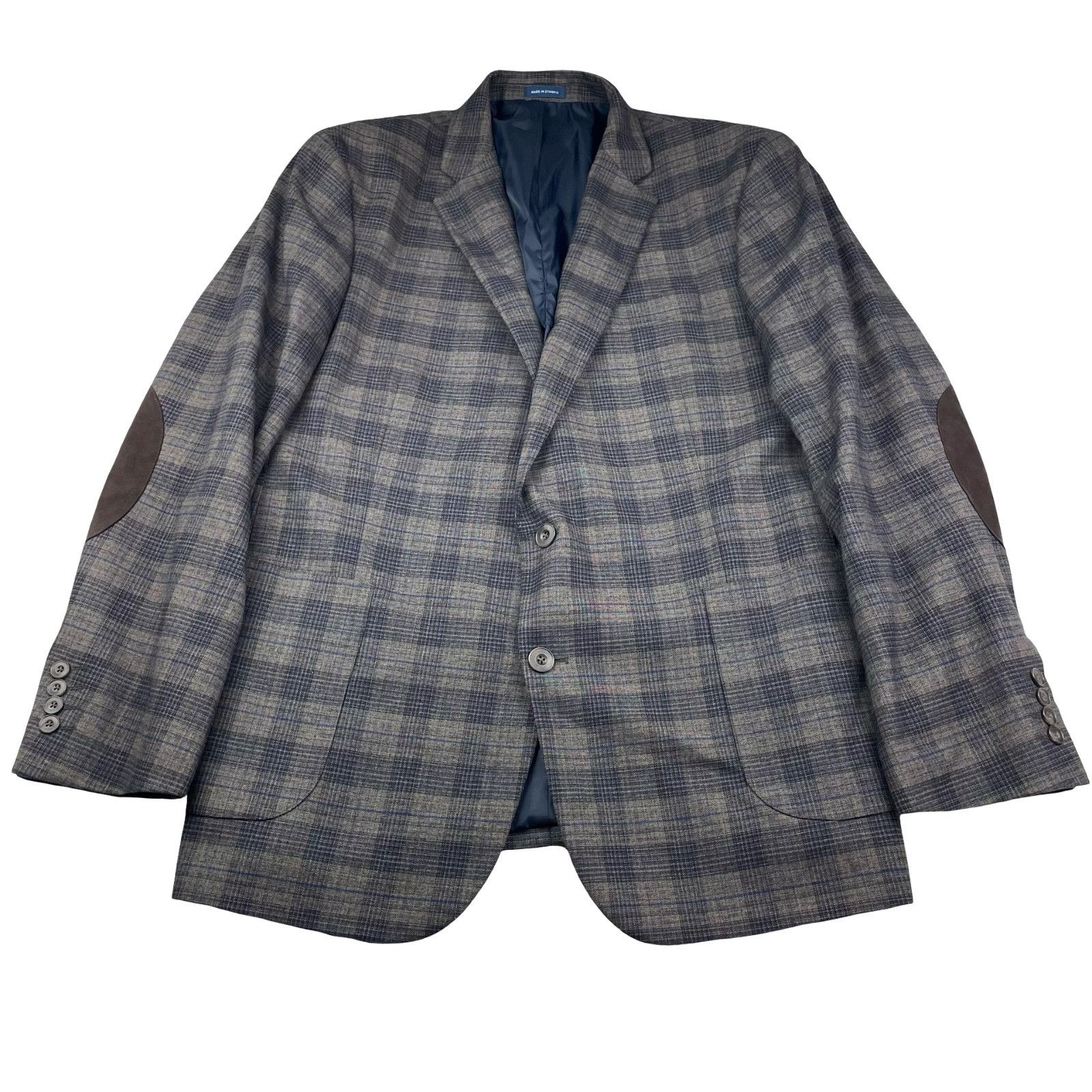 Stafford Stafford Men's Performance Elbow Patches 2-Button Blazer Gra Size 46R - 2 Thumbnail