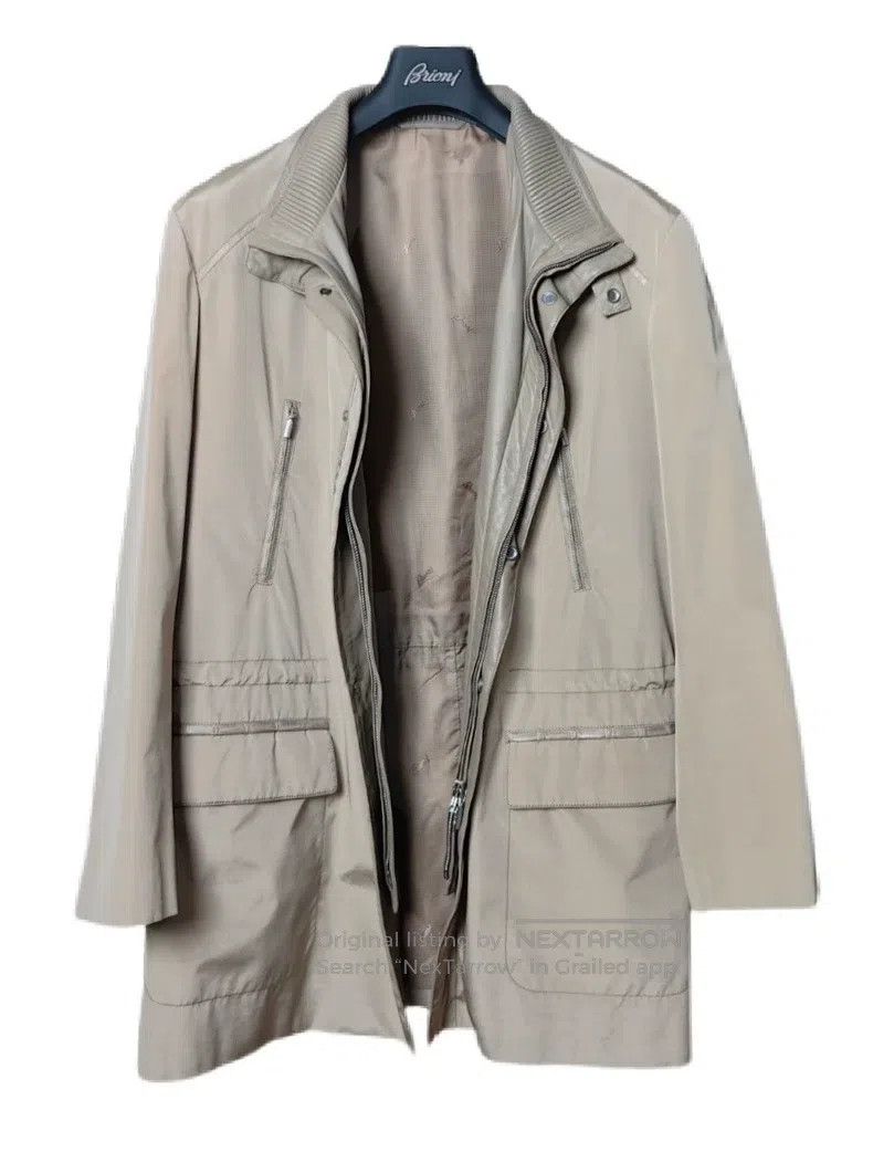 Brioni Brioni Crocodile leather patchwork wool and silk coat Size US L / EU 52-54 / 3 - 3 Thumbnail
