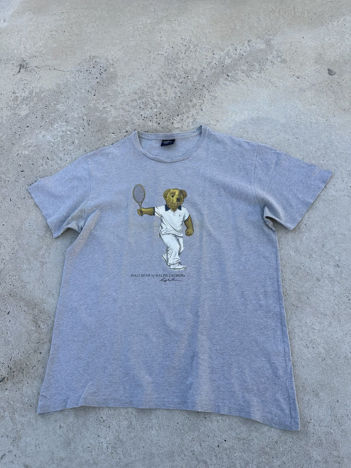 Polo Ralph Lauren × Vintage Vintage Polo Bear tennis Tee Shirt Size US L / EU 52-54 / 3 - 1 Thumbnail