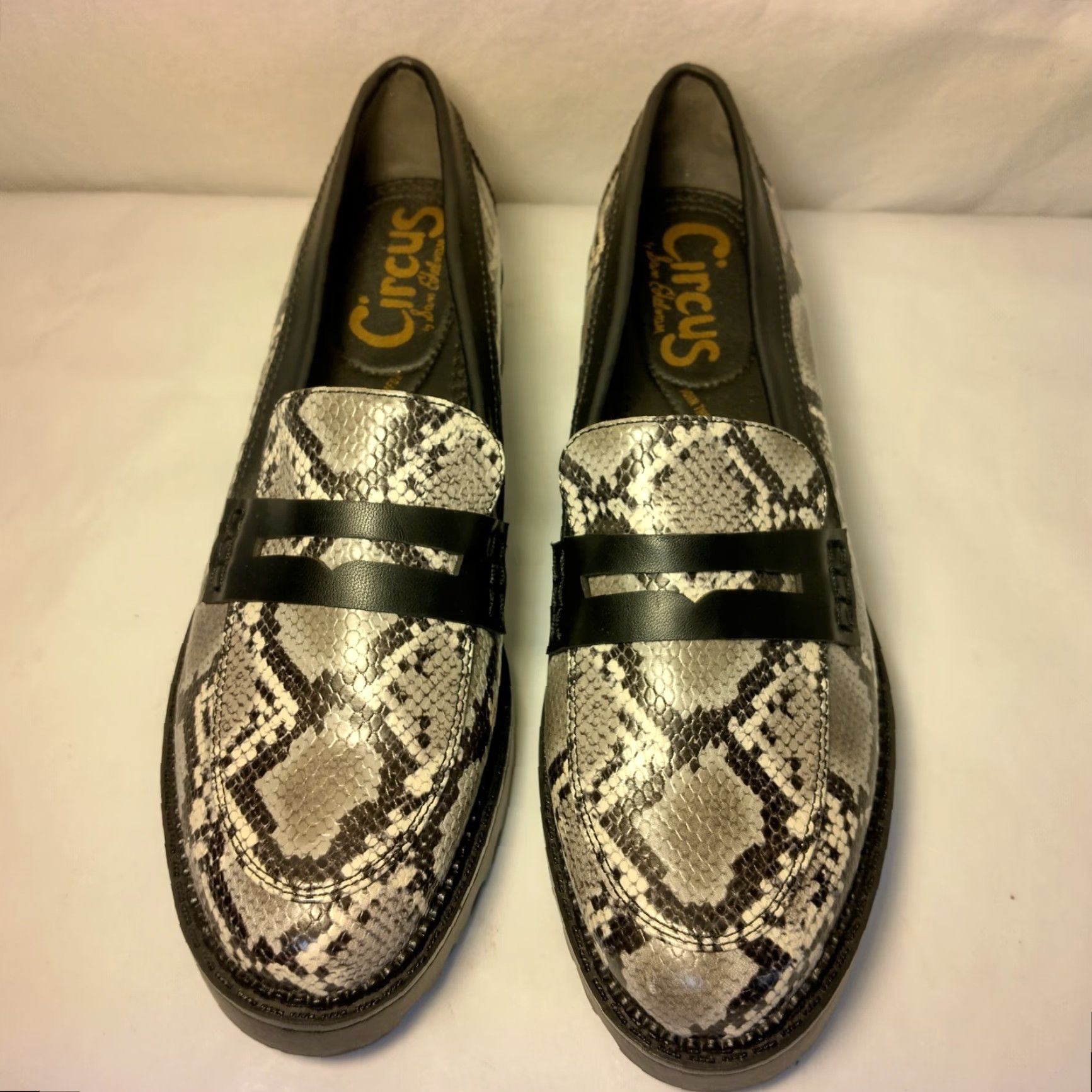 Sam Edelman Sam Edelman Circus Desmond Loafers Women 10 M Faux Snake Skin Black Gray Slip On Flat Size US 10 / IT 40 - 3 Thumbnail