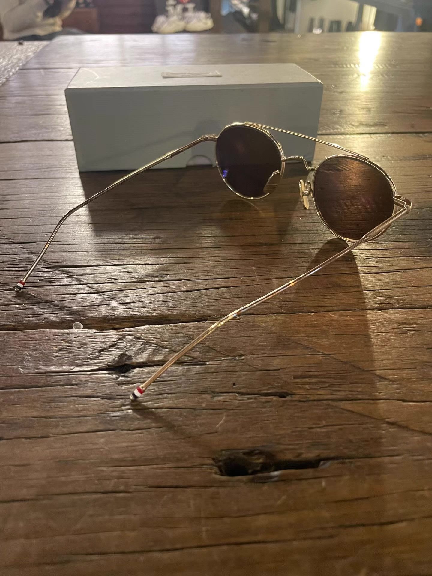 Thom Browne Thom Browne 12K gold-plated frame gold lens sunglasses Ｑ25 Size ONE SIZE - 7 Thumbnail