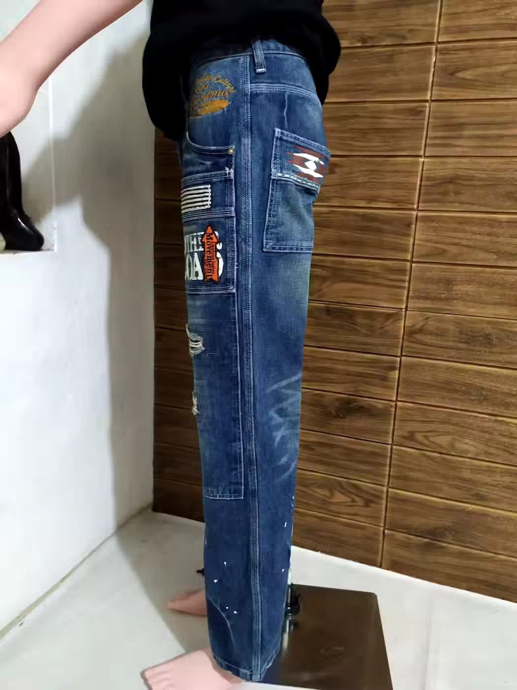 Other Japanese Double Knee Denim Patchwork Distressed Painter Size US 31 - 3 Thumbnail