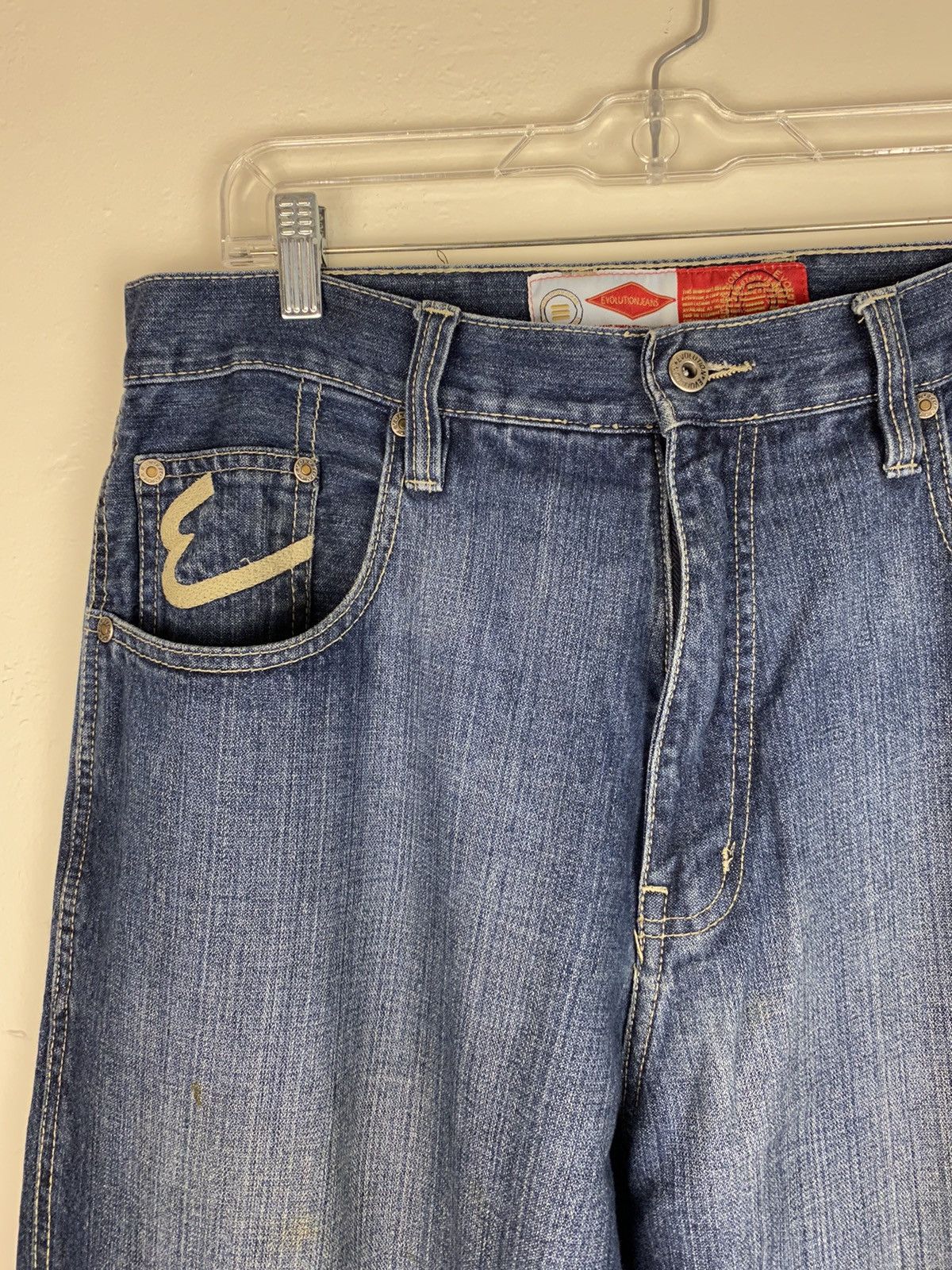 Japanese Brand Vintage Evolution Jeans Back Design Embroidered Denim Jeans Size US 34 / EU 50 - 6 Thumbnail