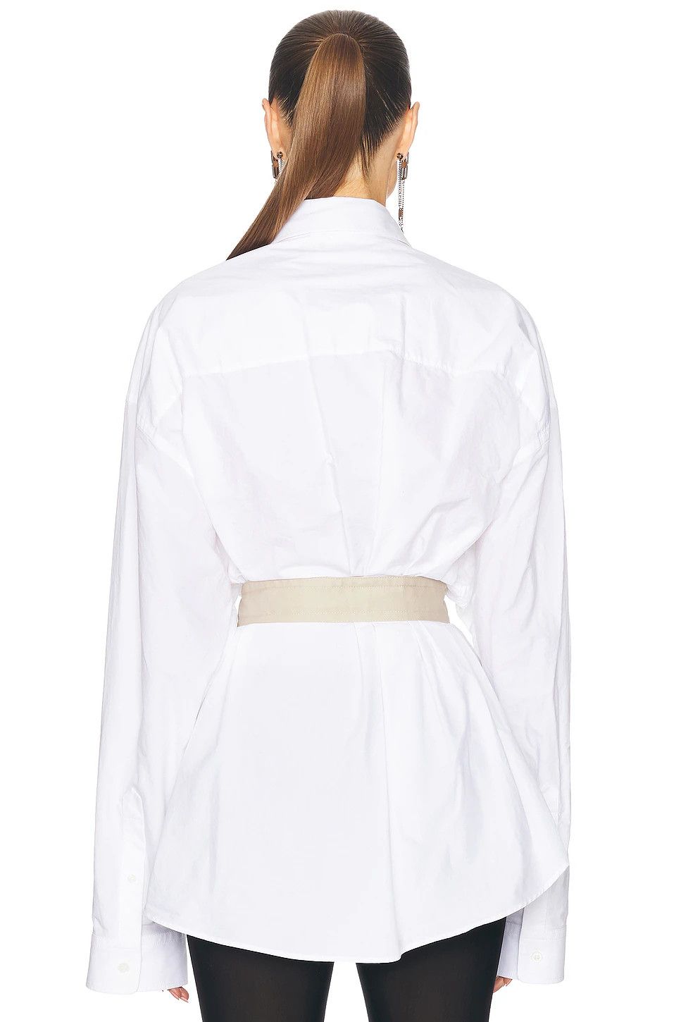 Balenciaga o1bcso1str1225 Belted Shirt in White Size S / US 4 / IT 40 - 3 Thumbnail