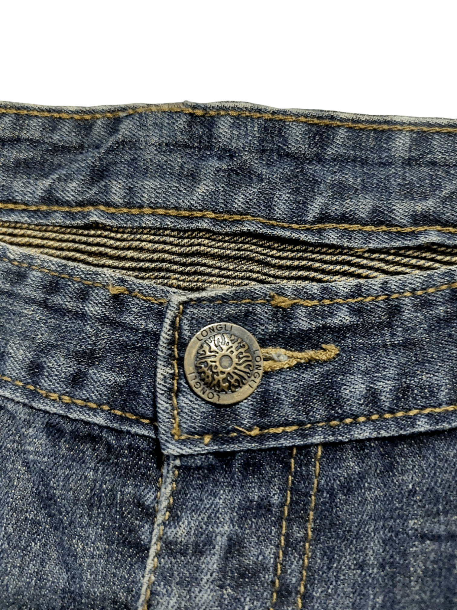 Vintage 🔥 Longli Zipped Flare Punk Biker Denim Size US 33 - 23 Thumbnail