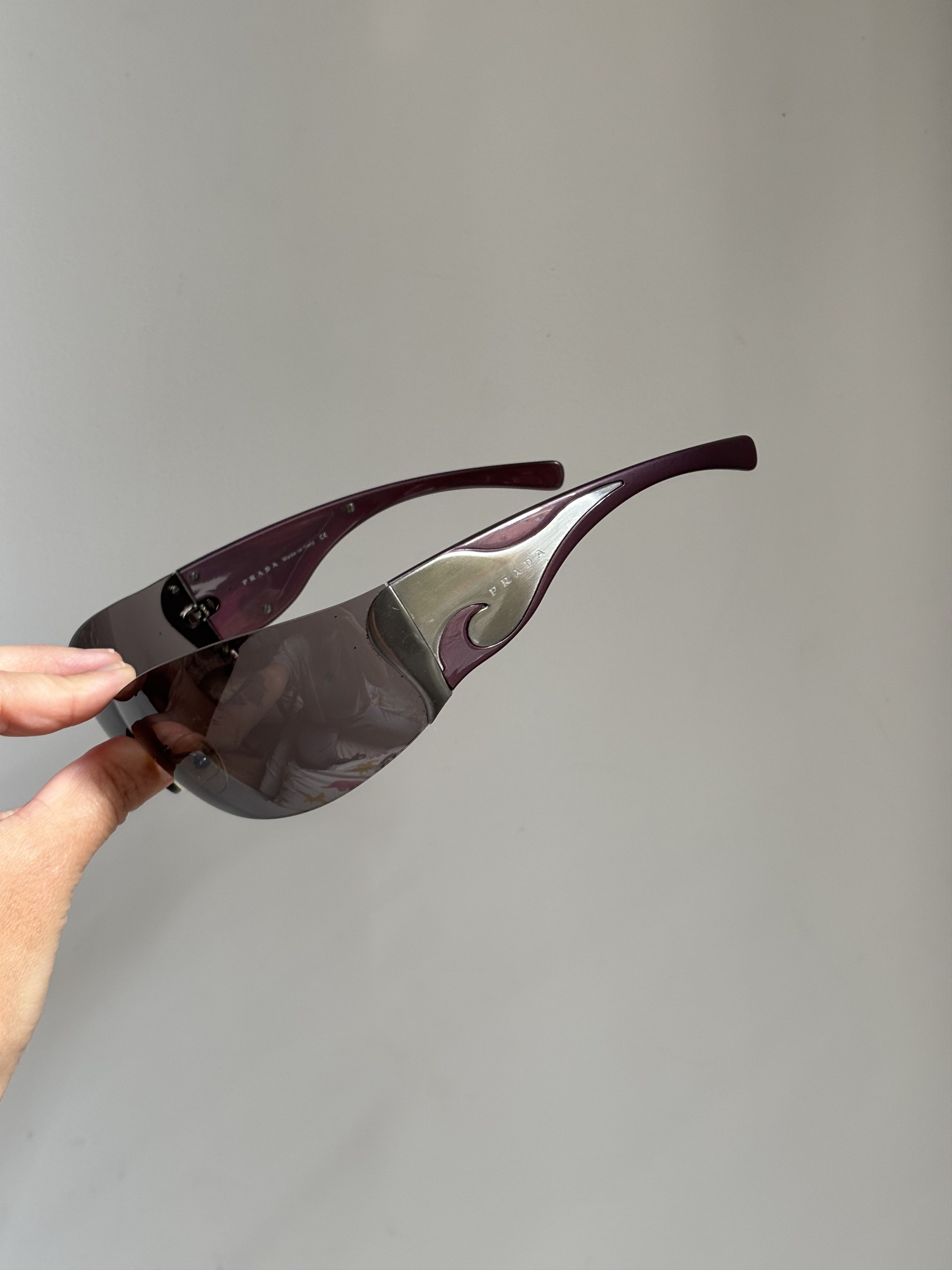 Prada PRADA Sunglasses 2004 Flame Chrome Star Mask Fire Vintage Size ONE SIZE - 2 Thumbnail