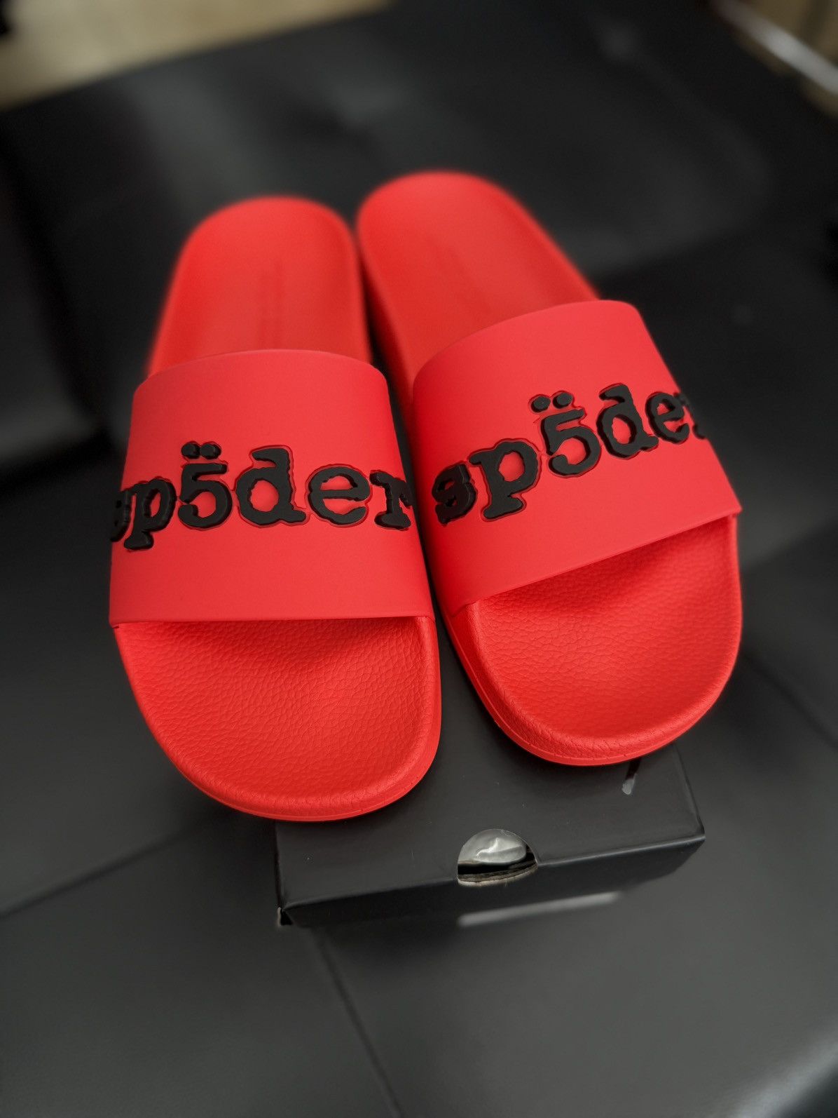 Sp5der Sp5der Red Slip On Slides Size (9) Brand New Size US 9 / EU 42 - 1 Thumbnail