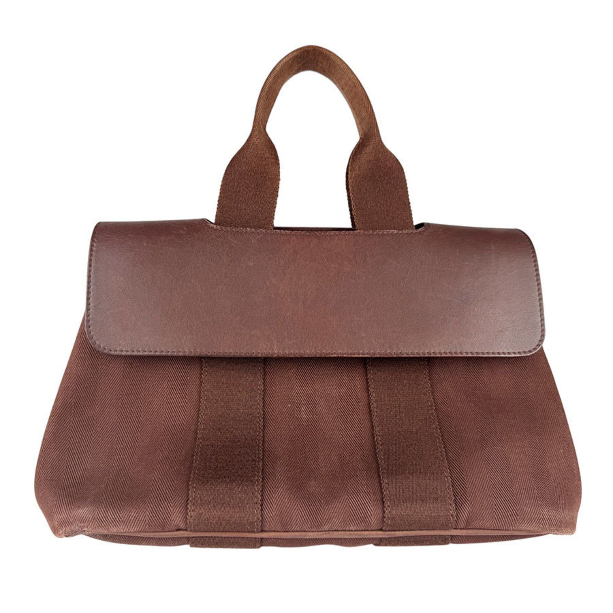 Hermes Hermes Hermès Valparaiso PM Handbag, Cotton and Leather, Brown, Women's, Free Shipping, z8812 Size ONE SIZE - 1 Thumbnail