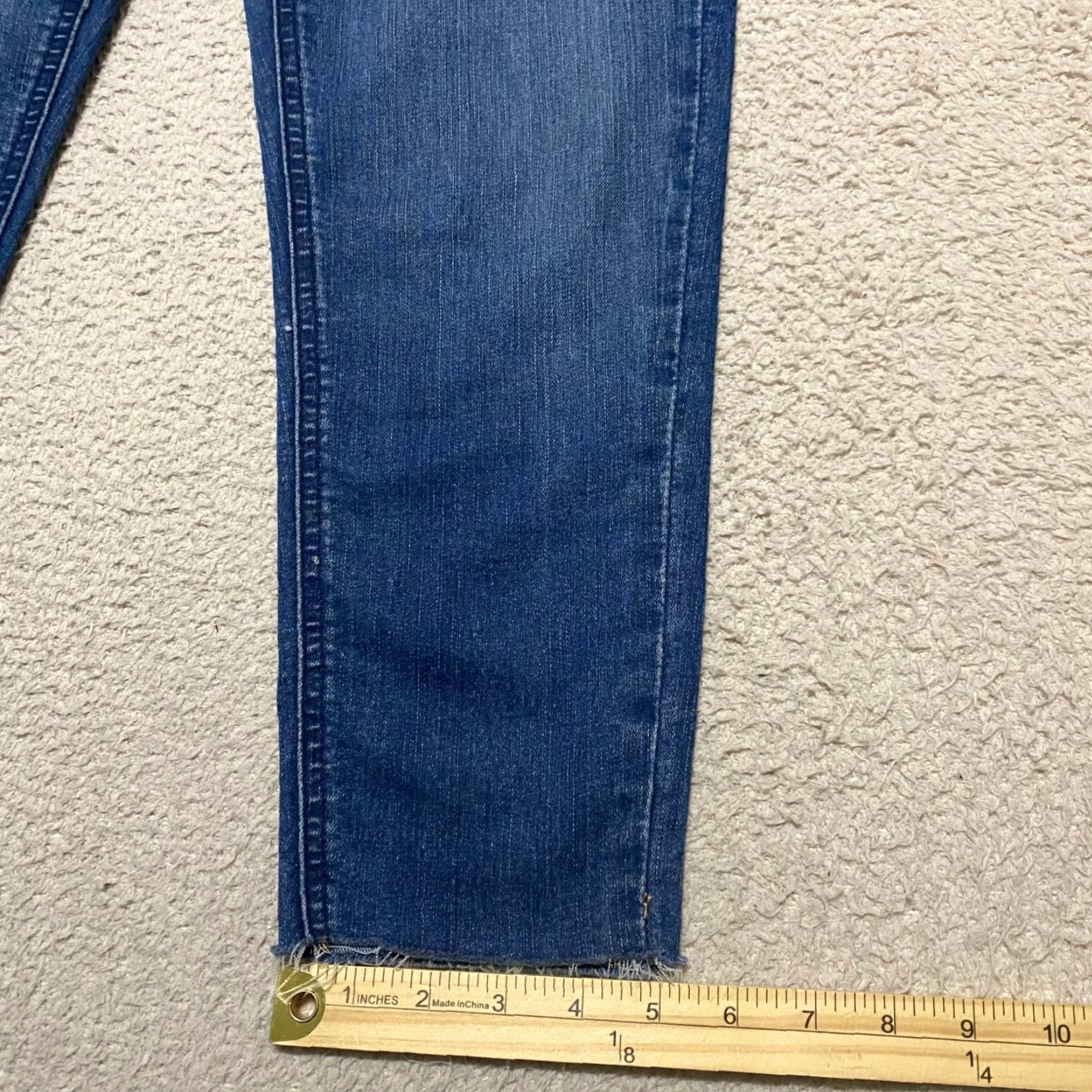 Denime Liverpool Womens Jeans Abby Skinny Blue Denim Dark Wash Ankle Raw Hem Mid Rise 6 Size 28" / US 6 / IT 42 - 2 Thumbnail