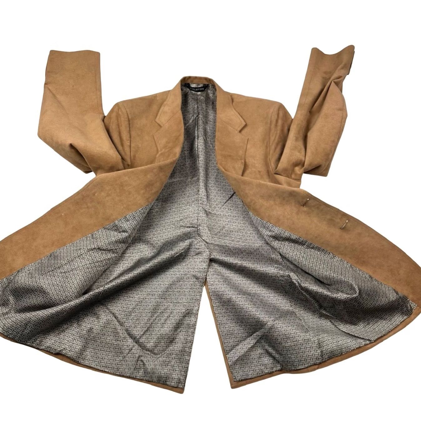 Halston VINTAGE Halston Roots Halsuede Blazer Jacket Brown 40S Men's Two-Button Size 40R - 3 Thumbnail