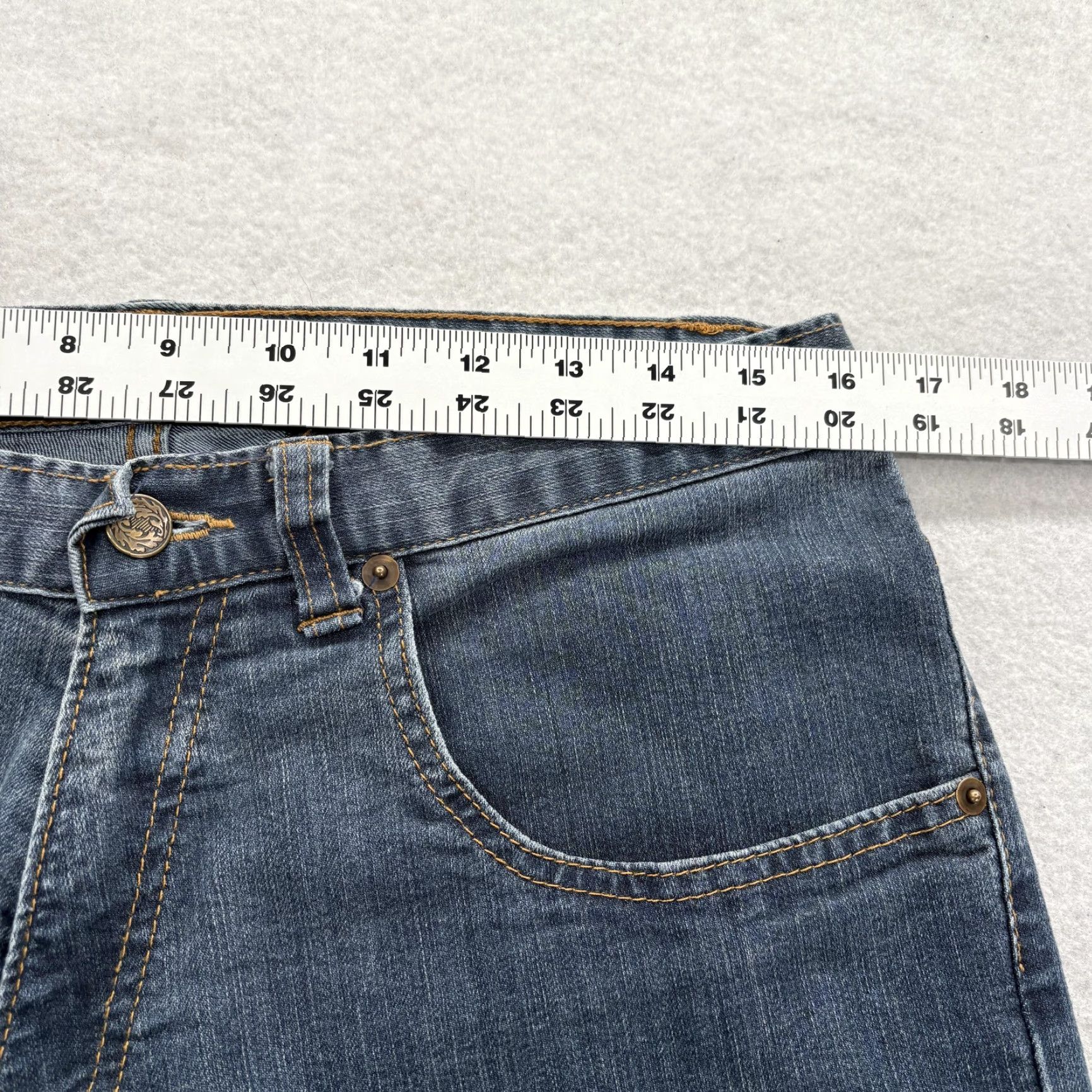 Denime Dearborn Denim Jeans Mens 32x34 Blue Medium Wash Straight Denim USA 34in Inseam Regular Fit Pocket Cotton Polyester Denim Size US 32 / EU 48 - 7 Thumbnail
