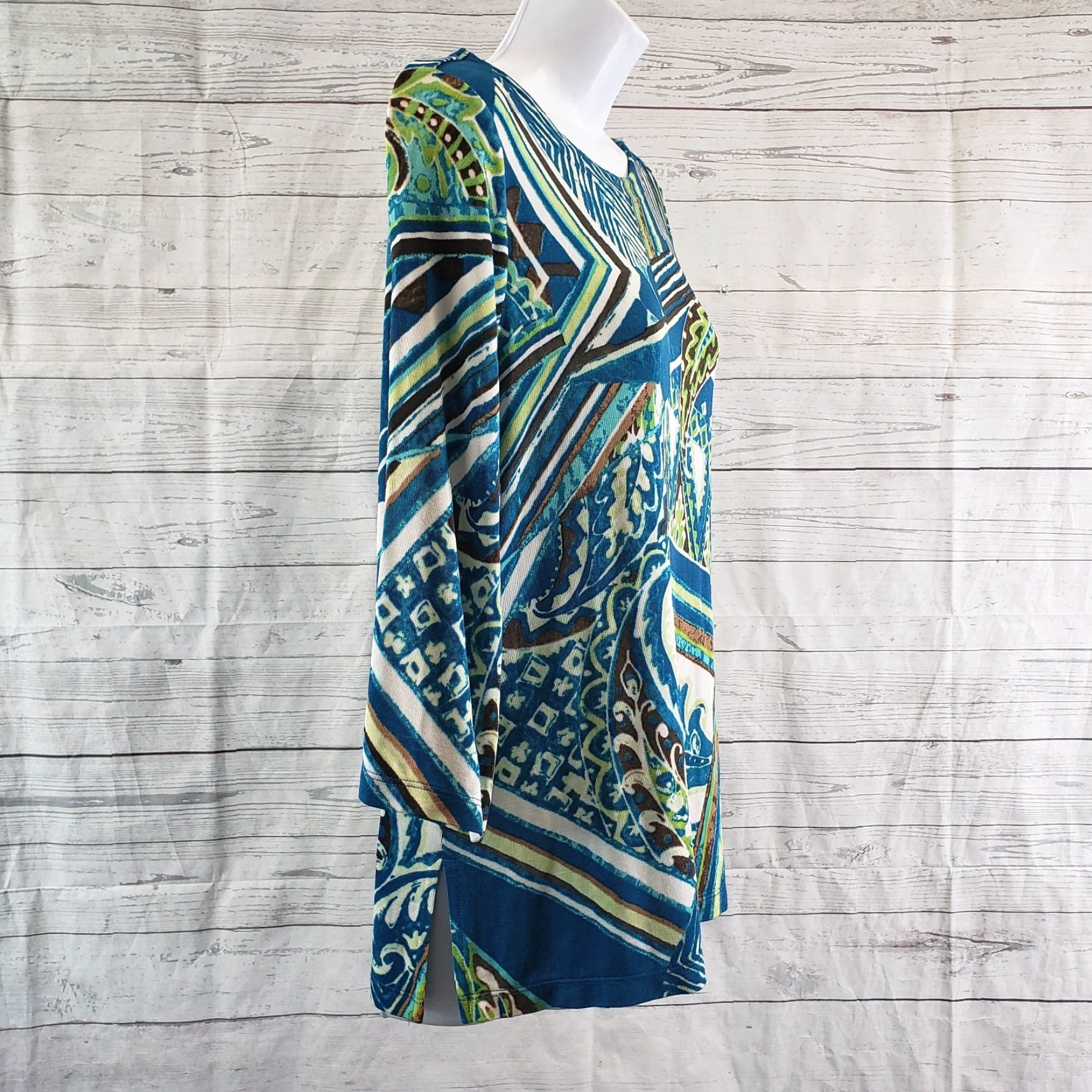 Vintage Chico's Travelers Womens Top S Blue 3/4 Sleeve Blouse Travel Basic Acetate Small Size Shirt Tops Womens Size S / US 4 / IT 40 - 3 Thumbnail