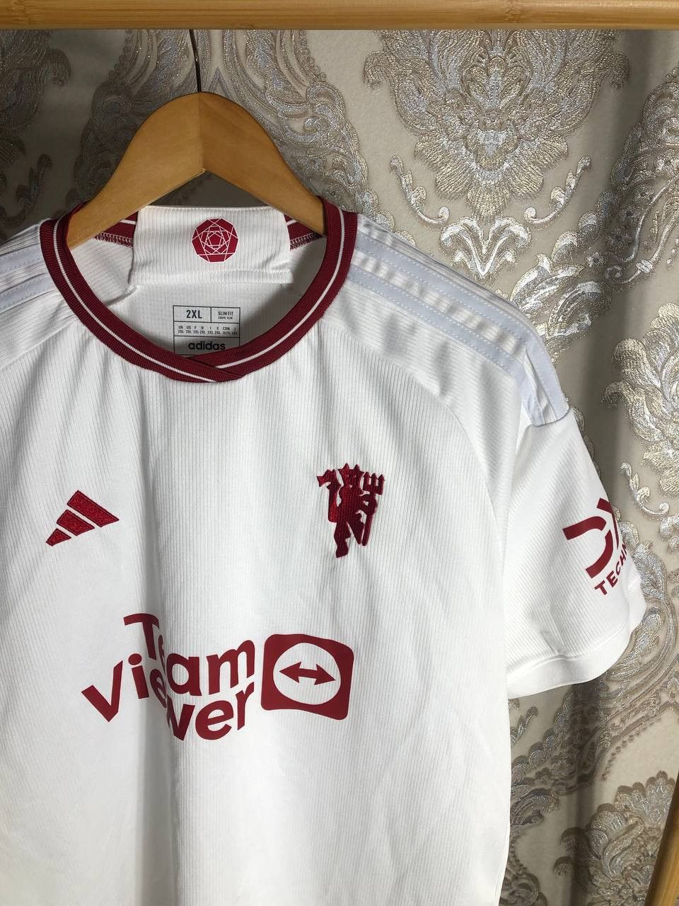 Vintage VERY RARE ADIDAS FC MANCHESTER UNITED ENGLAND SOCCER JERSEY Size US XXL / EU 58 / 5 - 2 Thumbnail